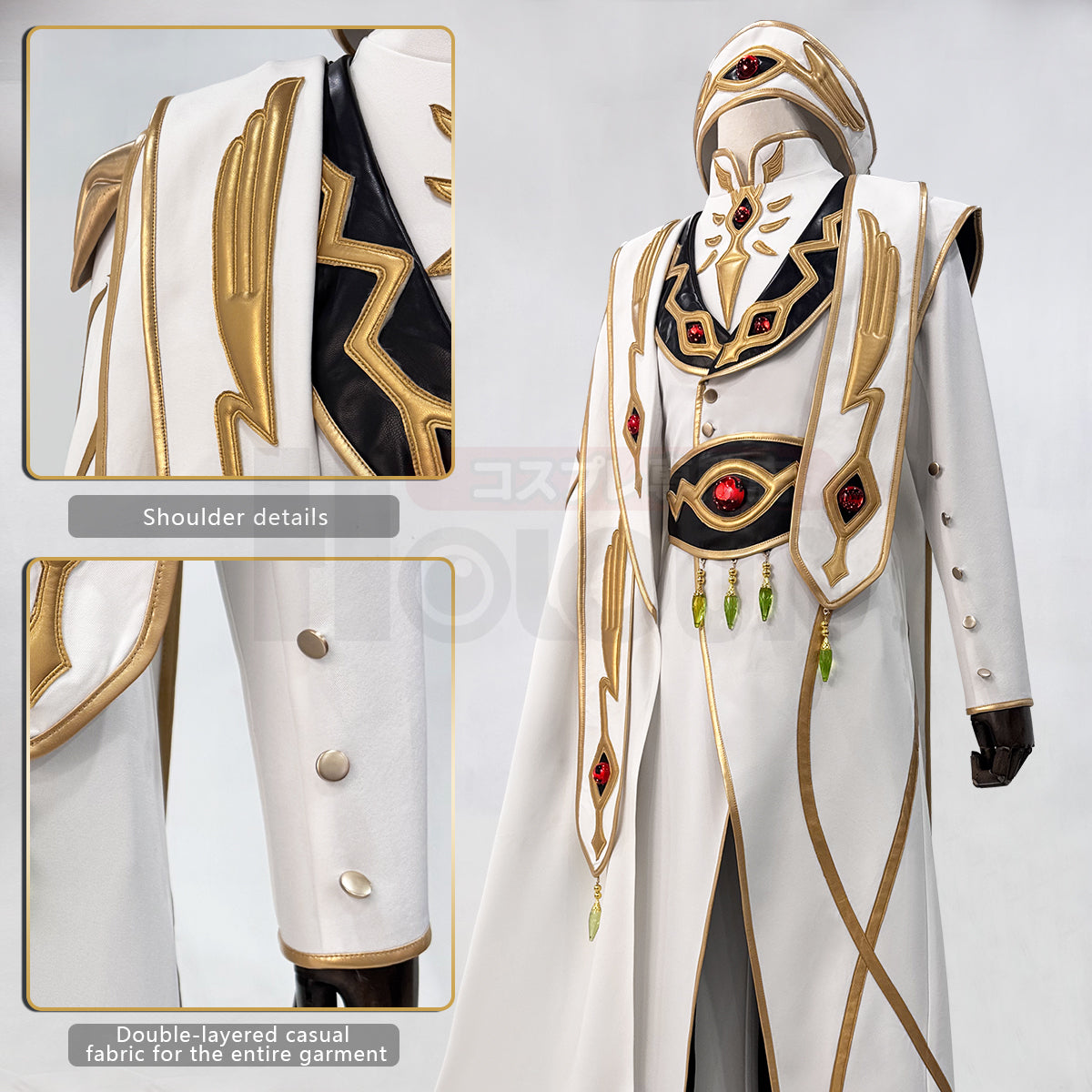 HOLOUN Code Geass Lelouch of the Rebellion Anime Lelouch Lamperouge Cosplay Costume Emperor Uniform Unisex Cos Convention Gift