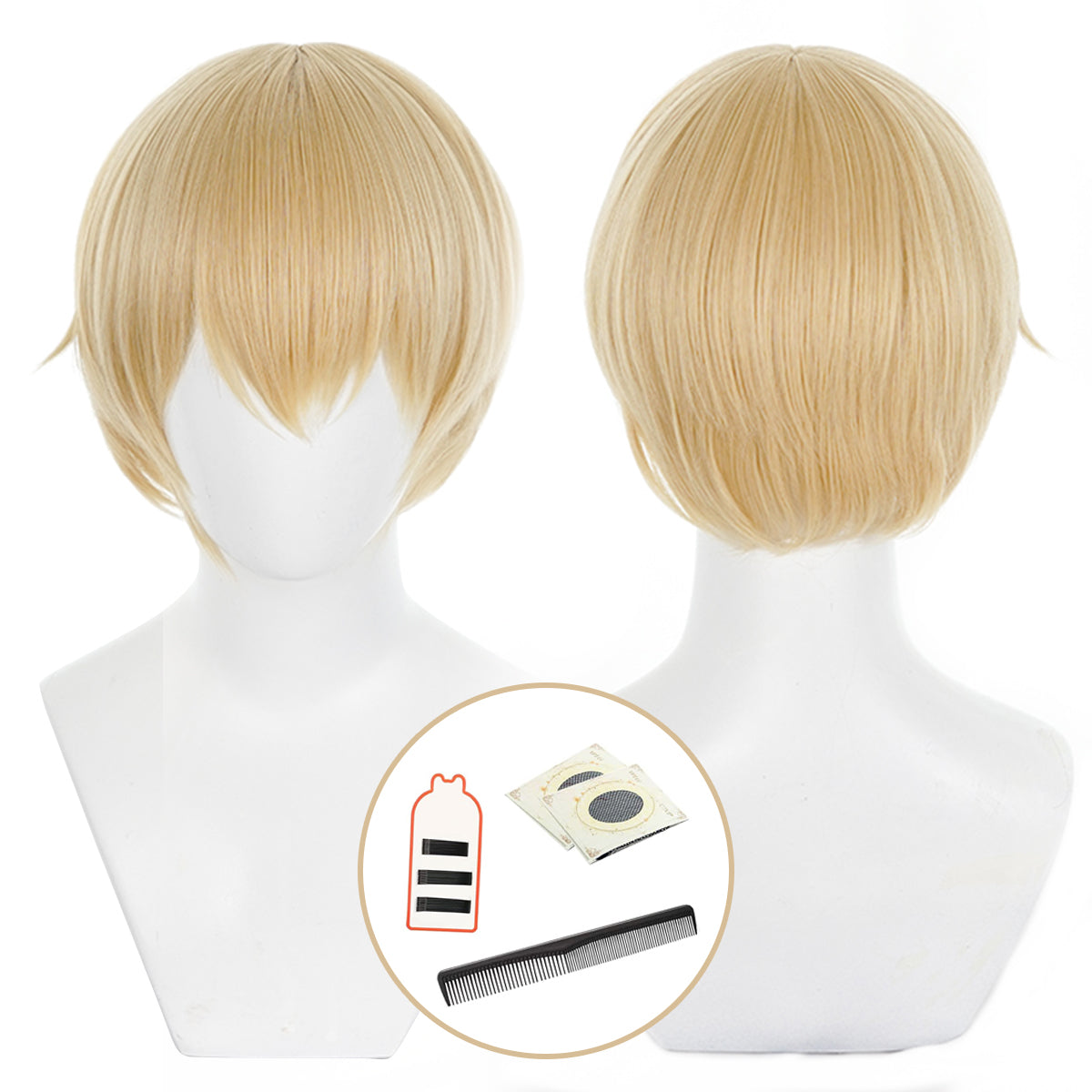 HOLOUN Game P3 Aegis Cosplay Wig Rose Net Synthetic Fiber Adjustable Size Heat Resistant Cap Comb