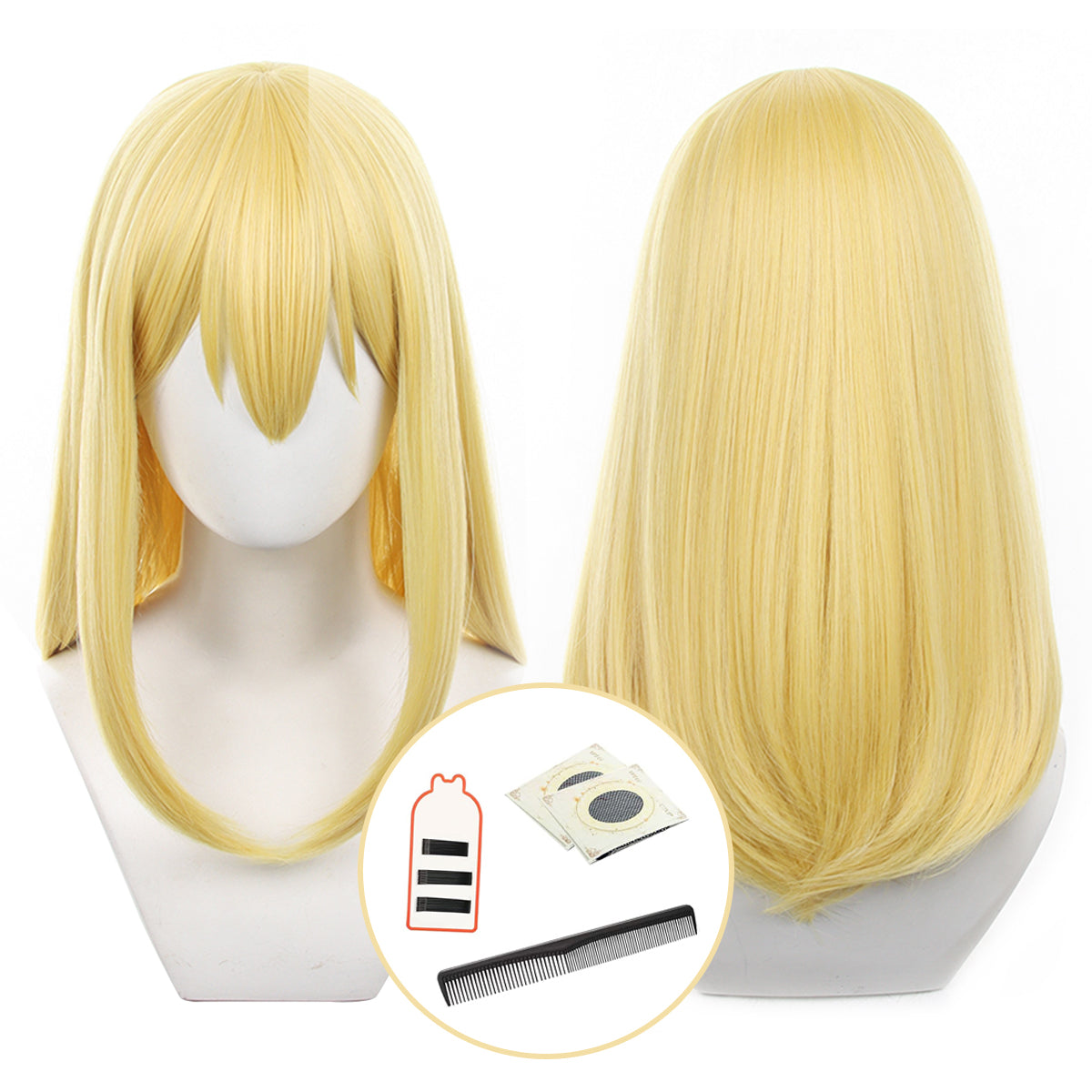 HOLOUN Mashle Anime Lemon Irvine Cosplay Wig Rose Net Synthetic Fiber Adjustable Size Cos Convention Halloween Christmas Gift