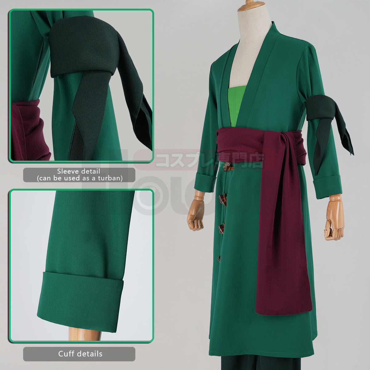 HOLOUN ONE Anime Roronoa Zoro Cosplay Costume Pants Haori Head Scarf Animation Convention 2025 Halloween Christmas Gift