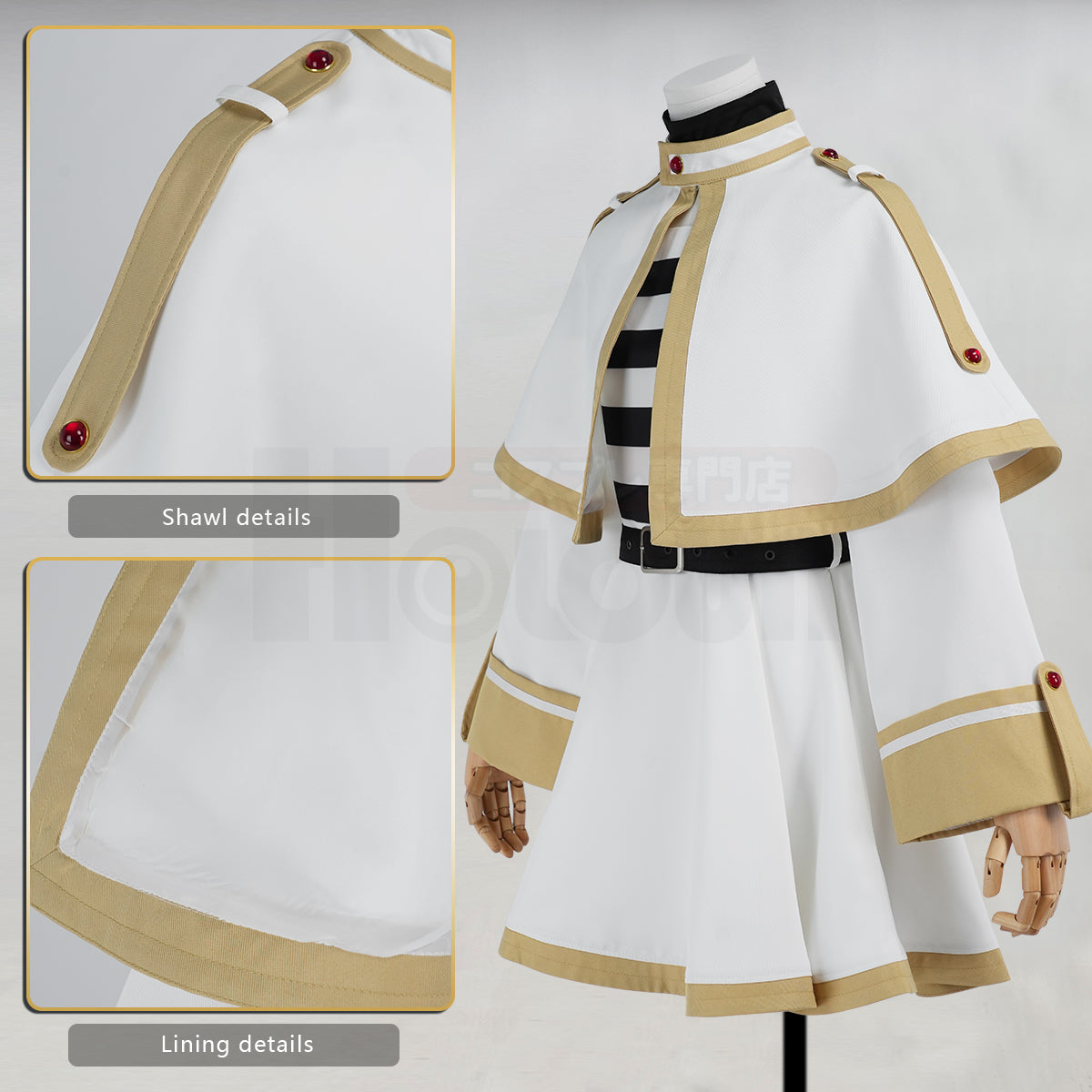 HOLOUN Frieren Beyond Journey's End Anime Frieren Cosplay Costume Shawl Cloak Dress Wig Grey Ponytail Rose Net Halloween Christmas