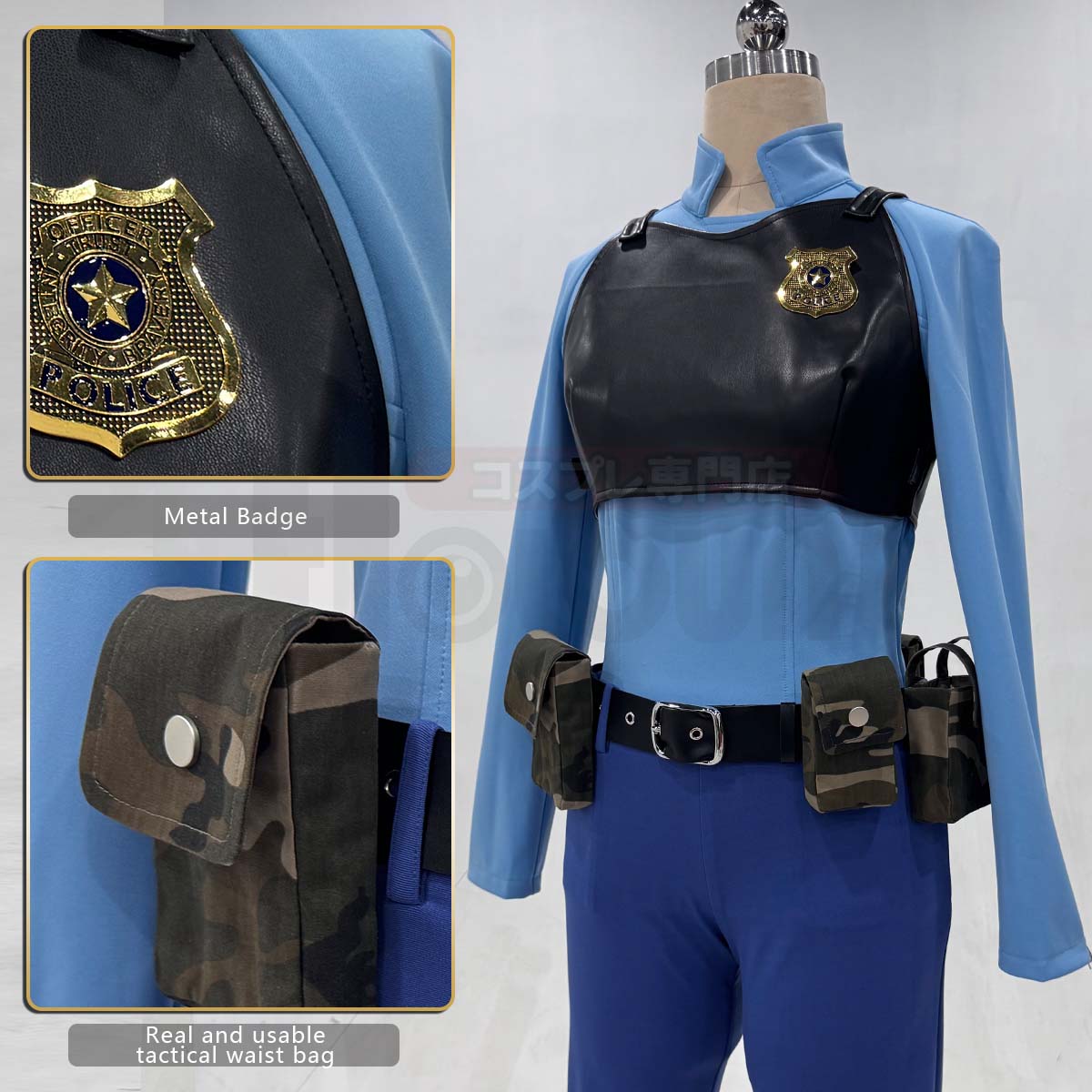 Pre-sale HOLOUN Zoo Movie Judith Hopps Cosplay Costume Black Faux Leather Vest Shirt Pants Gloves Bags Halloween Christmas Convention