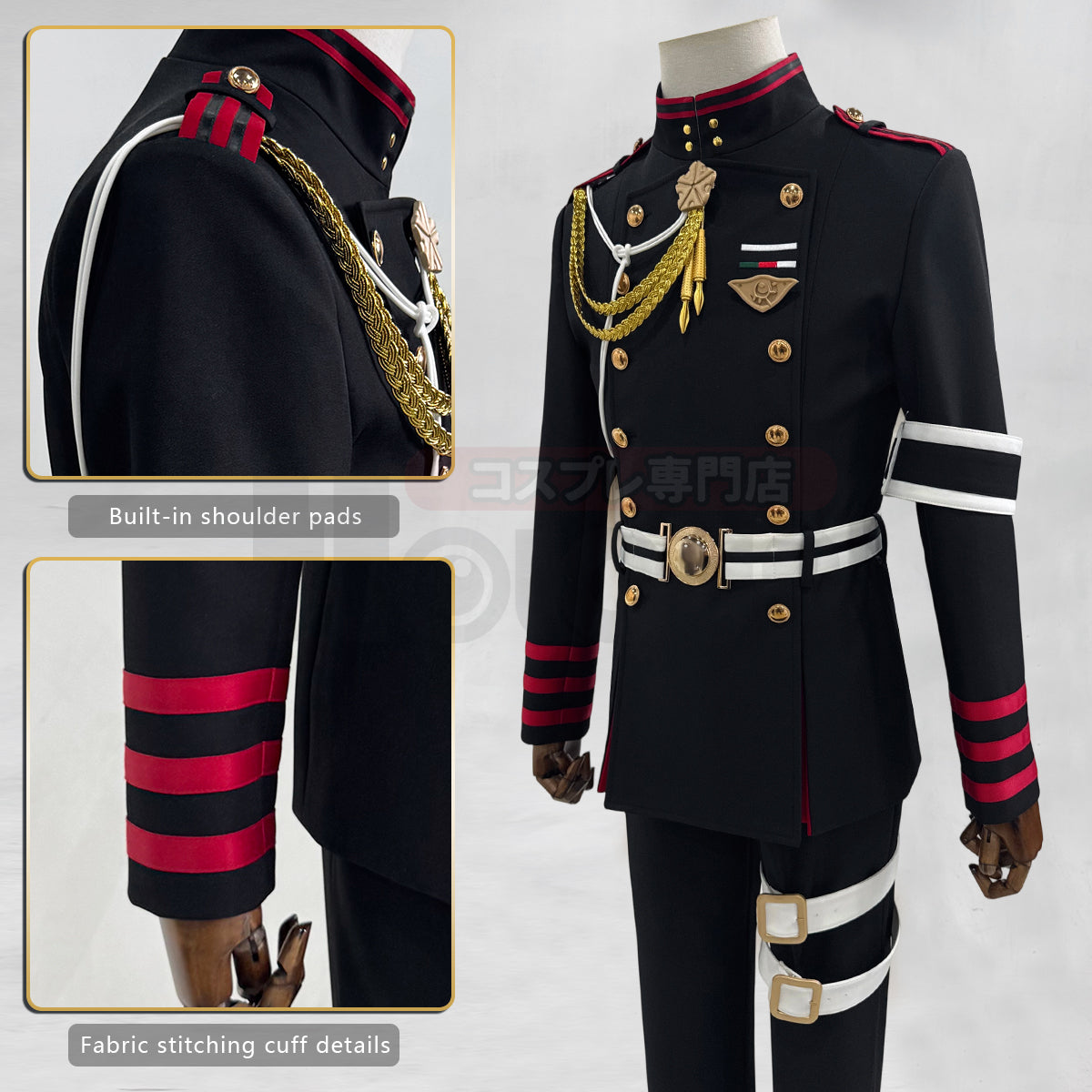 Pre-sale HOLOUN Seraph Of The End Anime Guren Ichinose Cosplay Costume Coat Pants Belt Uniform Halloween Christmas Convention