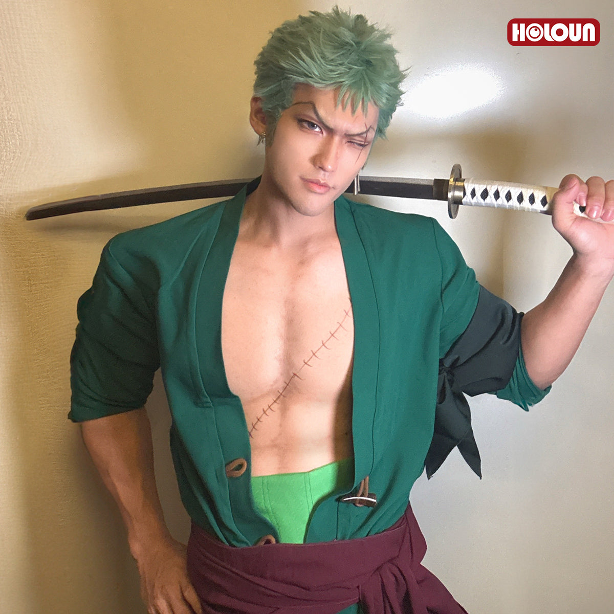 HOLOUN ONE Anime Roronoa Zoro Cosplay Costume Pants Haori Head Scarf Animation Convention 2025 Halloween Christmas Gift