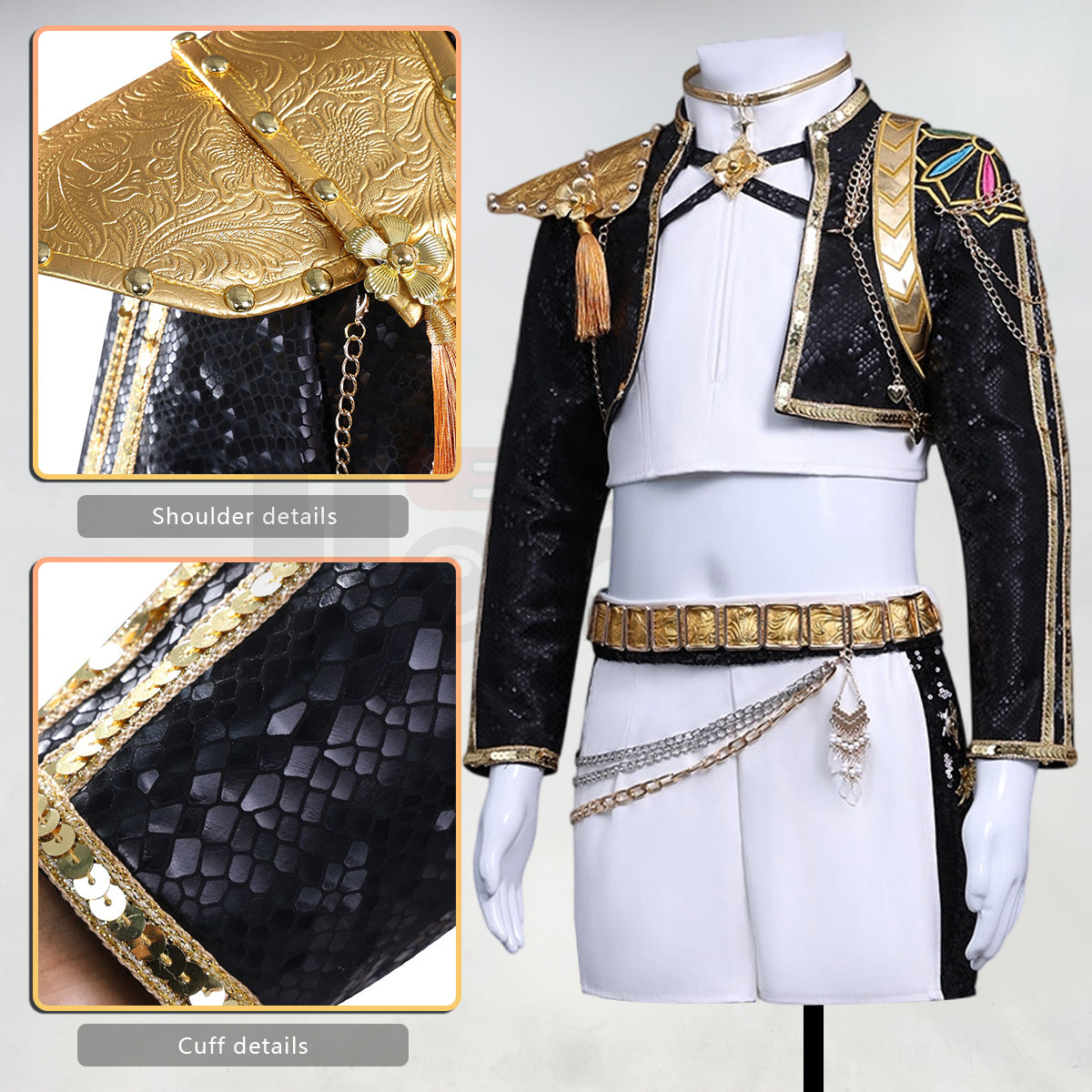 HOLOUN Anime Zoey Rumi Mira Kid Child Version Black Stage Cosplay Costume Jacket Shorts Skirt Halloween Christmas Convention