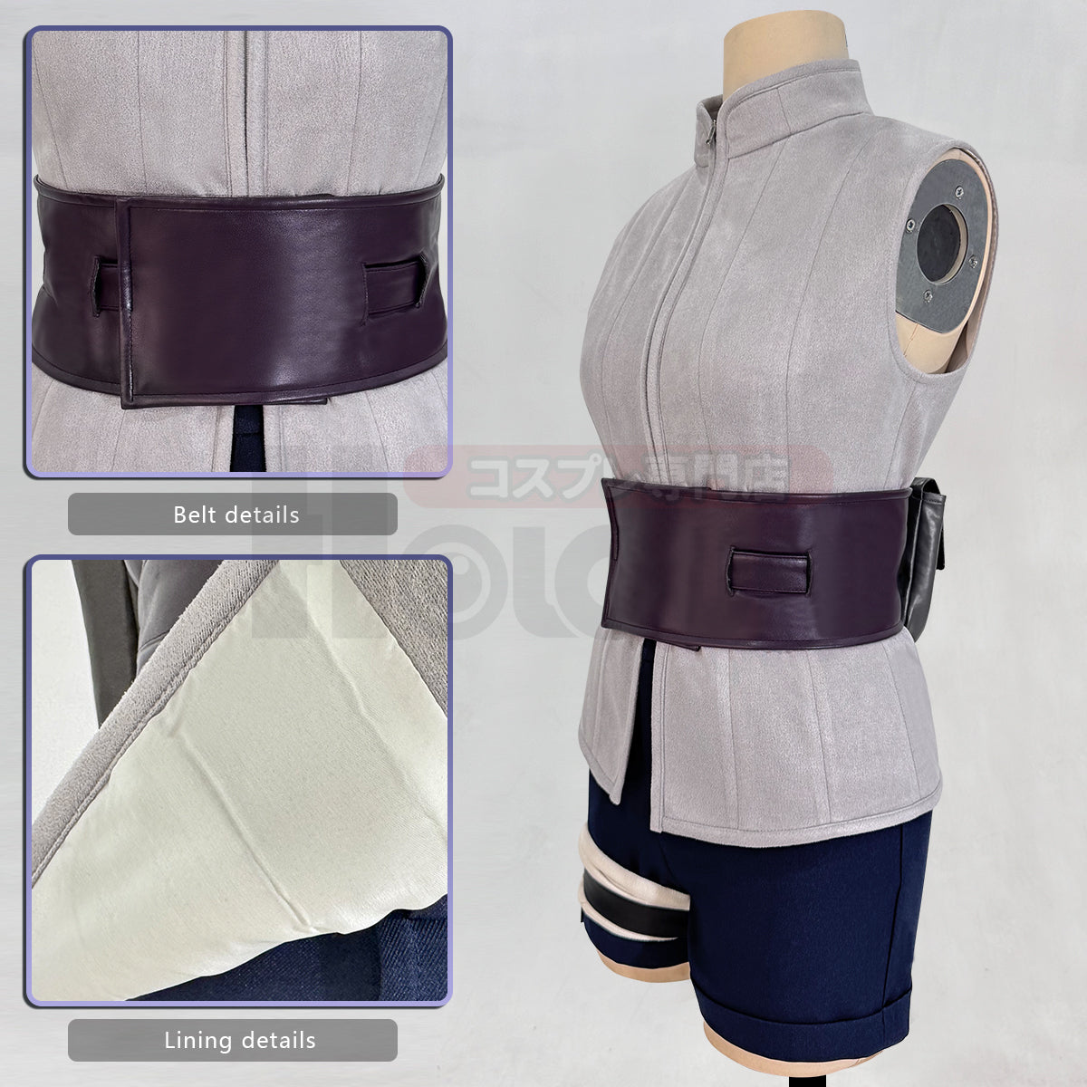 HOLOUN Anime Hyuga Hinata Cosplay Costume Wig Top Shorts Waist Bag Christmas Gift