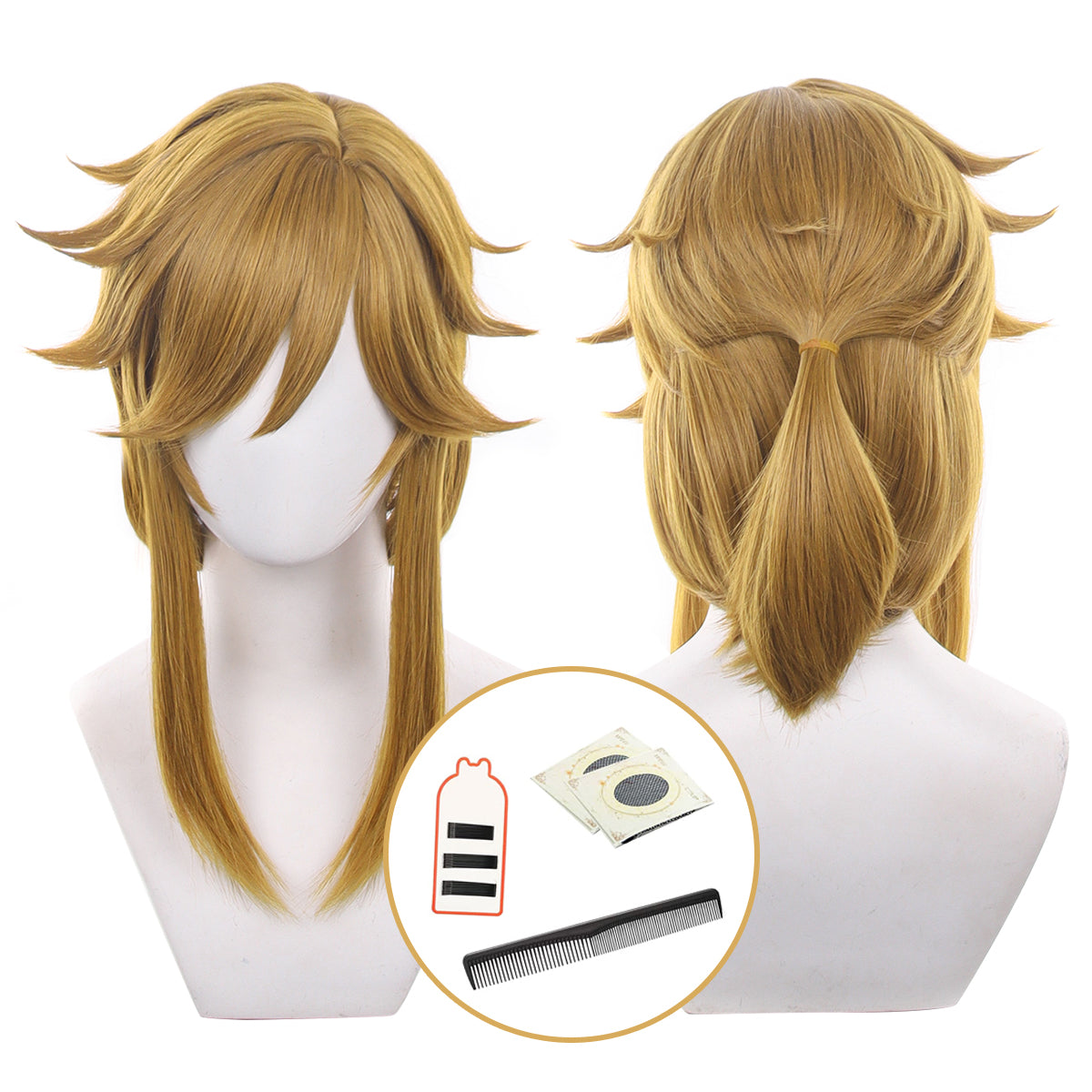 Pre-sale HOLOUN Game Link Cosplay Costume Wig Faux Leather Accessories Top Pants Halloween Christmas Convention Gift