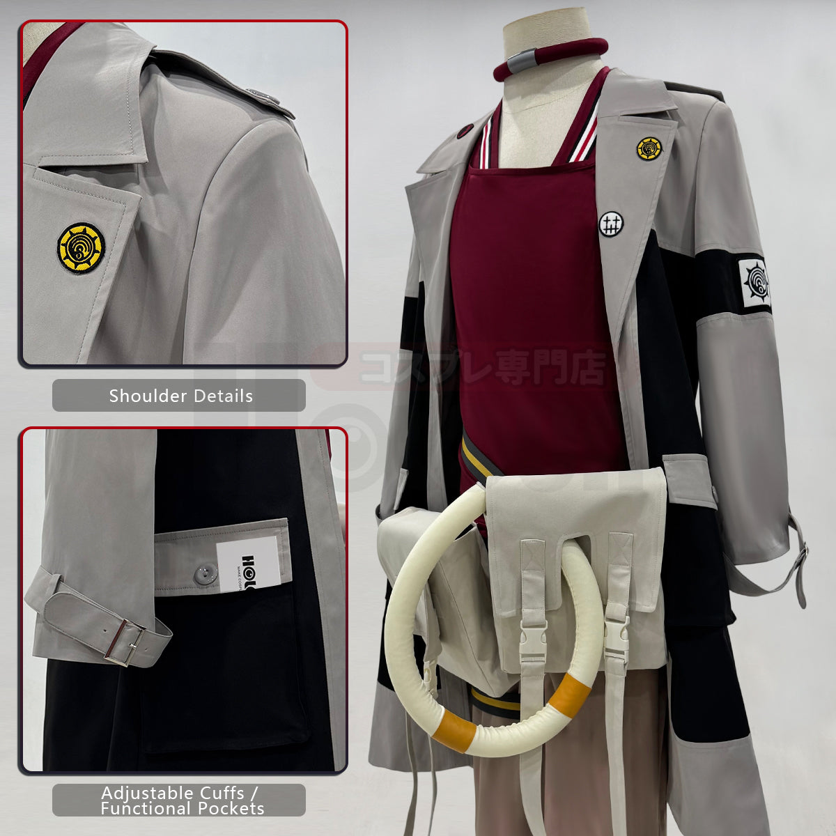 Pre-sale HOLOUN Gachiakuta Anime Enjin Cosplay Costume Embroidery Jacket Pants Bag Convention Halloween Christmas