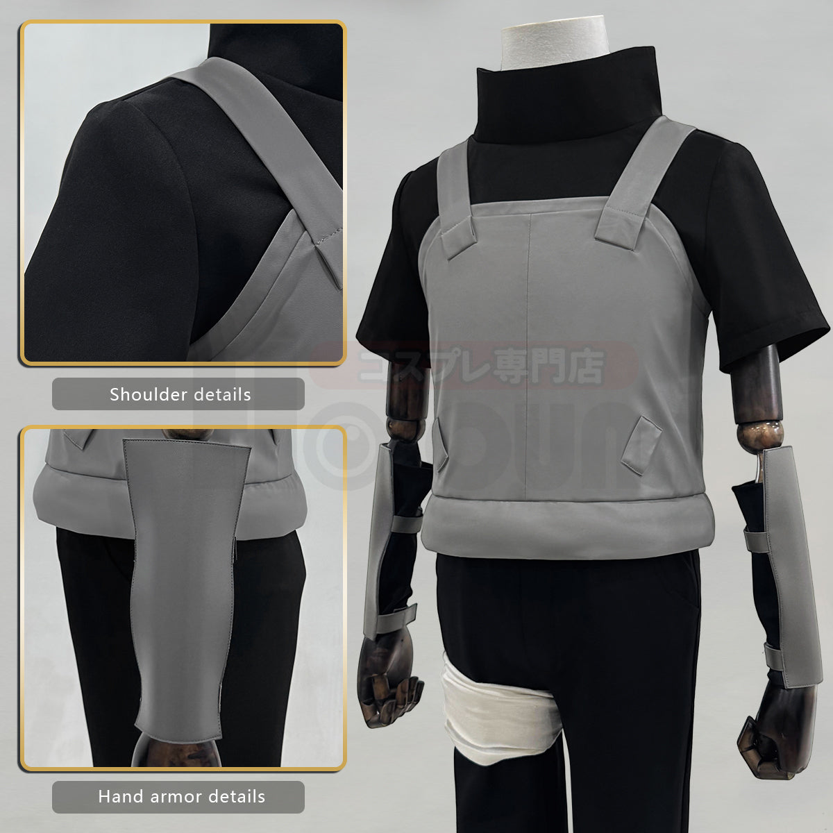 HOLOUN Anime Uchiha Itachi Anbu Cosplay Costume Faux Leather Vest Short Sleeve T-shirt Pants Bandage Cos Convention Gift