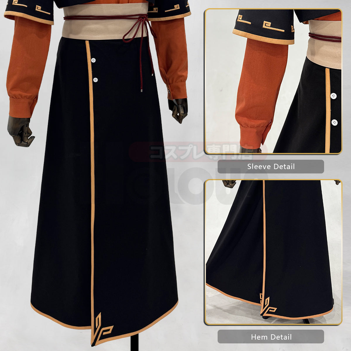 Pre-sale HOLOUN Xiao Hei Anime Sakini Cosplay Costume Embroidery Top Skirt Coat Belt Animation Convention Halloween Christmas Gift