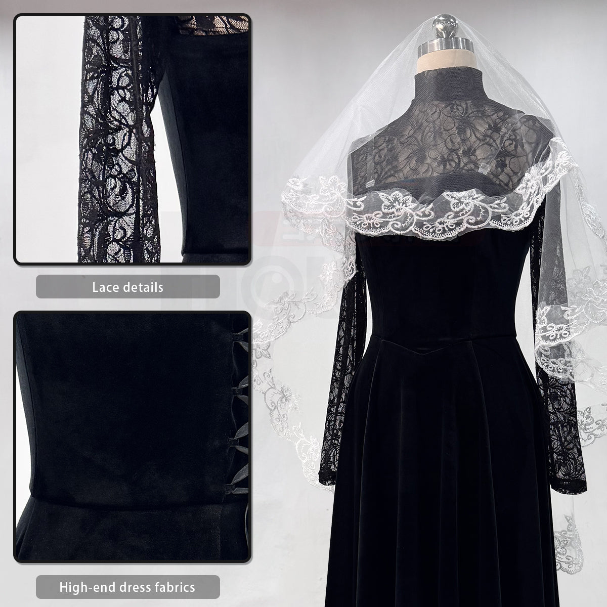 HOLOUN Sakamoto Days Anime Osaragi ORDER Cosplay Costume Long Lace Shirt Black Dress Veil Daily Wear Cos Convention Gift