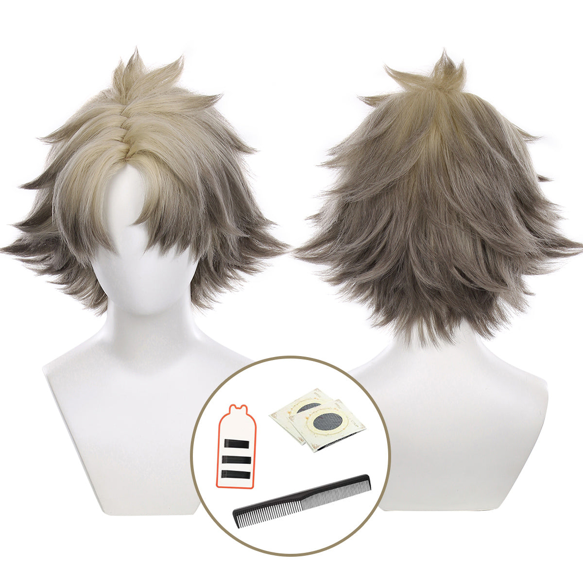 HOLOUN Gachiakuta Anime Rudo Cosplay Wig Rose Net Synthetic Fiber Adjustable Heat Resistant Cap Halloween Christmas Convention