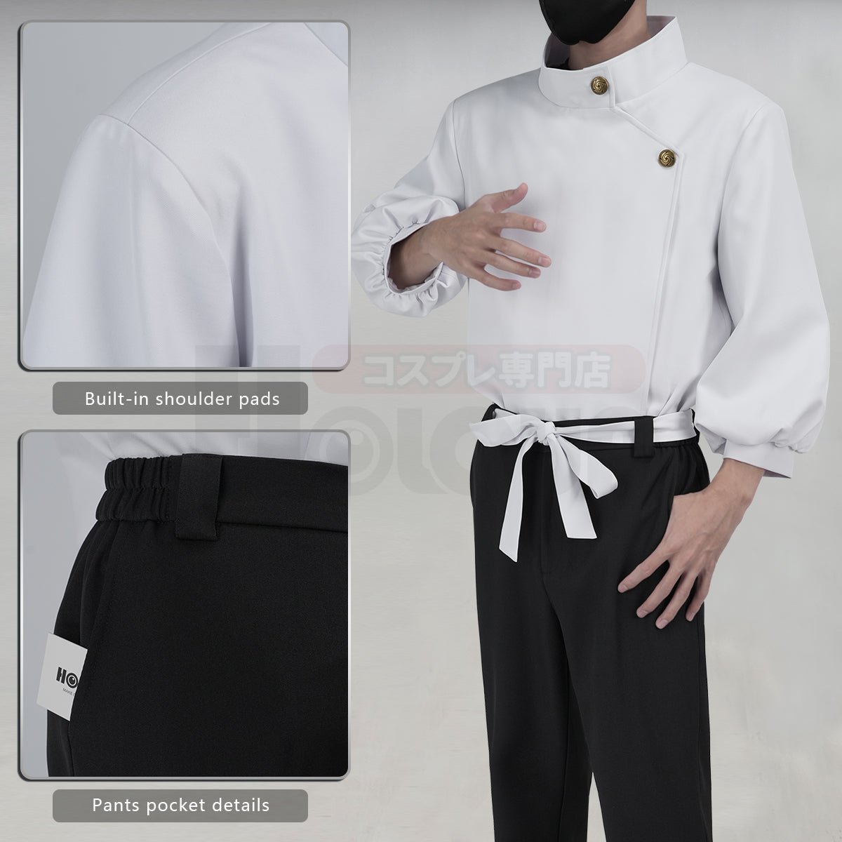 HOLOUN Jujutsu JJK Manga Anime Yuta Okkotsu Cosplay Costume Wig Jacket Pants Uniform Rose Net Synthetic Halloween Christmas