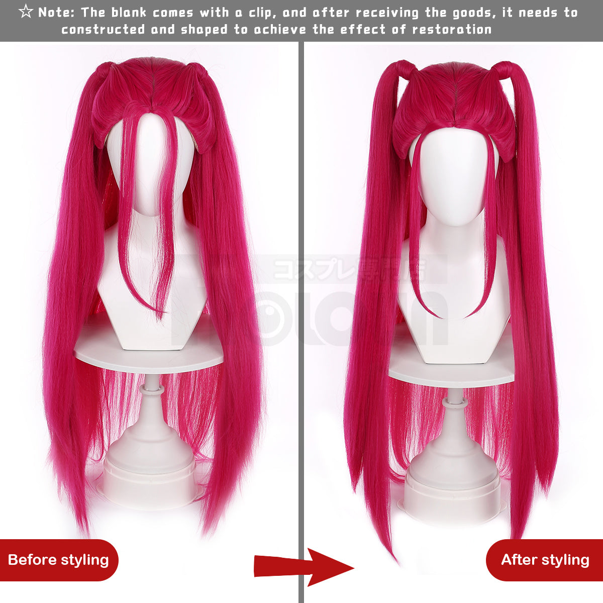 HOLOUN KPop Demon Hunters Anime Rumi Zoey Mira Cosplay Wig Rose Net Synthetic Fiber Adjustable Size Heat Resistant Halloween Convention
