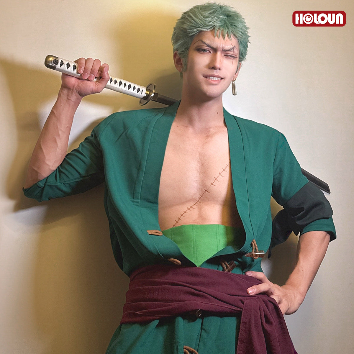 HOLOUN ONE Anime Roronoa Zoro Cosplay Costume Pants Haori Head Scarf Animation Convention 2025 Halloween Christmas Gift