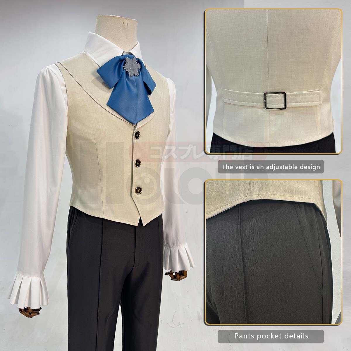 Pre-sale HOLOUN Identity V Game Composer Frederick Kreiburg Cosplay Costume Vest Shirt Tie Coat Pants Convention Halloween Christmas