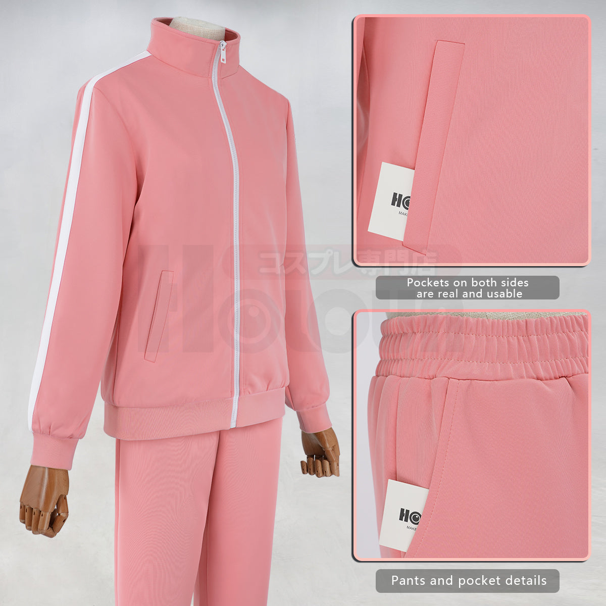 HOLOUN Bocchi The Rock Anime Gotoh Hitori Cosplay Costume Pink Tracksuit JK Skirt Pants T-shirt School Uniform Daily Wear