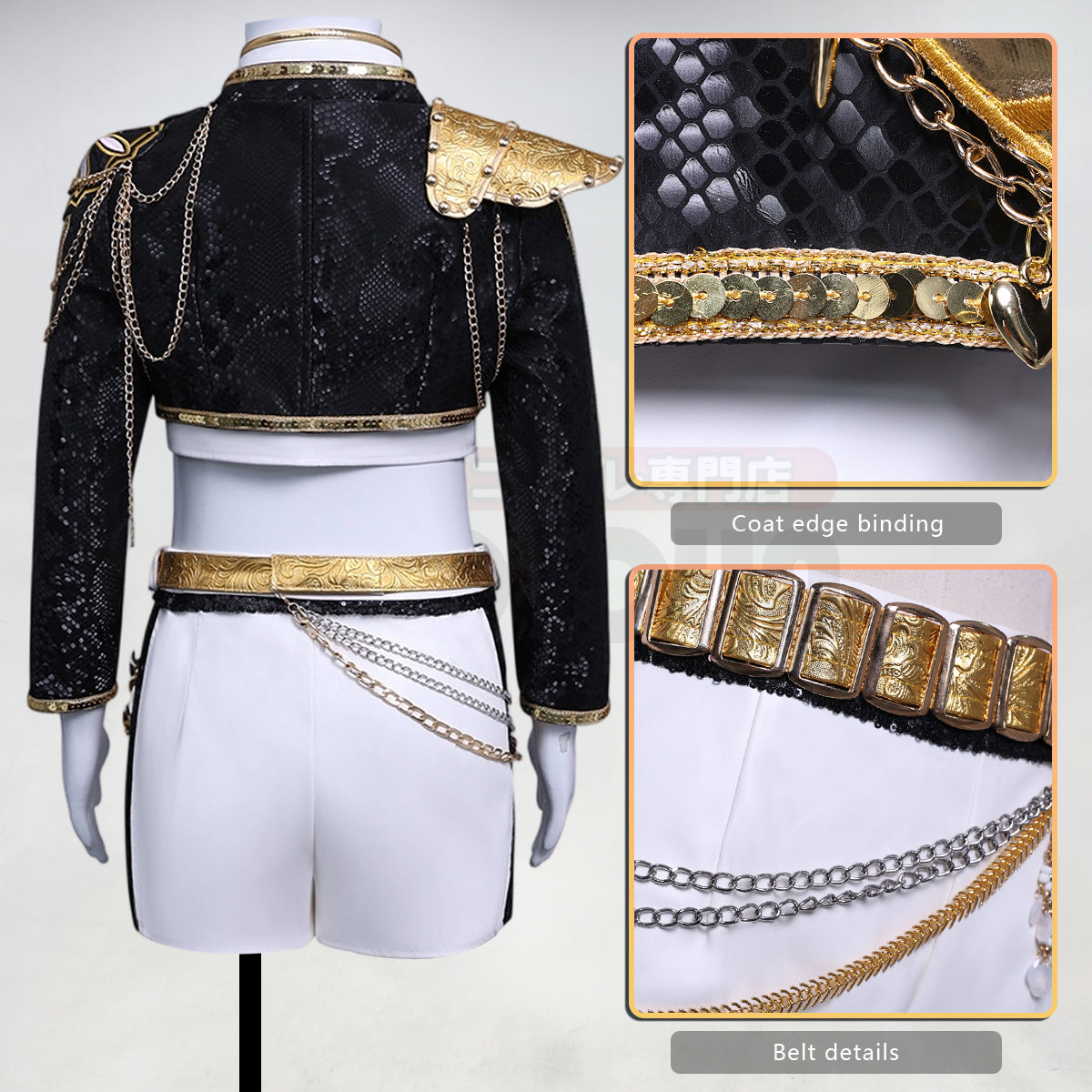 HOLOUN Anime Zoey Rumi Mira Kid Child Version Black Stage Cosplay Costume Jacket Shorts Skirt Halloween Christmas Convention