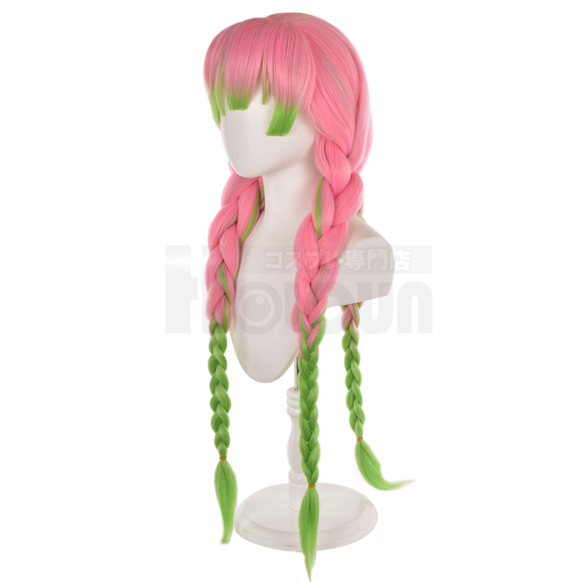 HOLOUN Anime Kanroji Mitsuri Cosplay Costume Braided Wig Embroidery Top Skirt White Haori Belt Stockings Cos Halloween