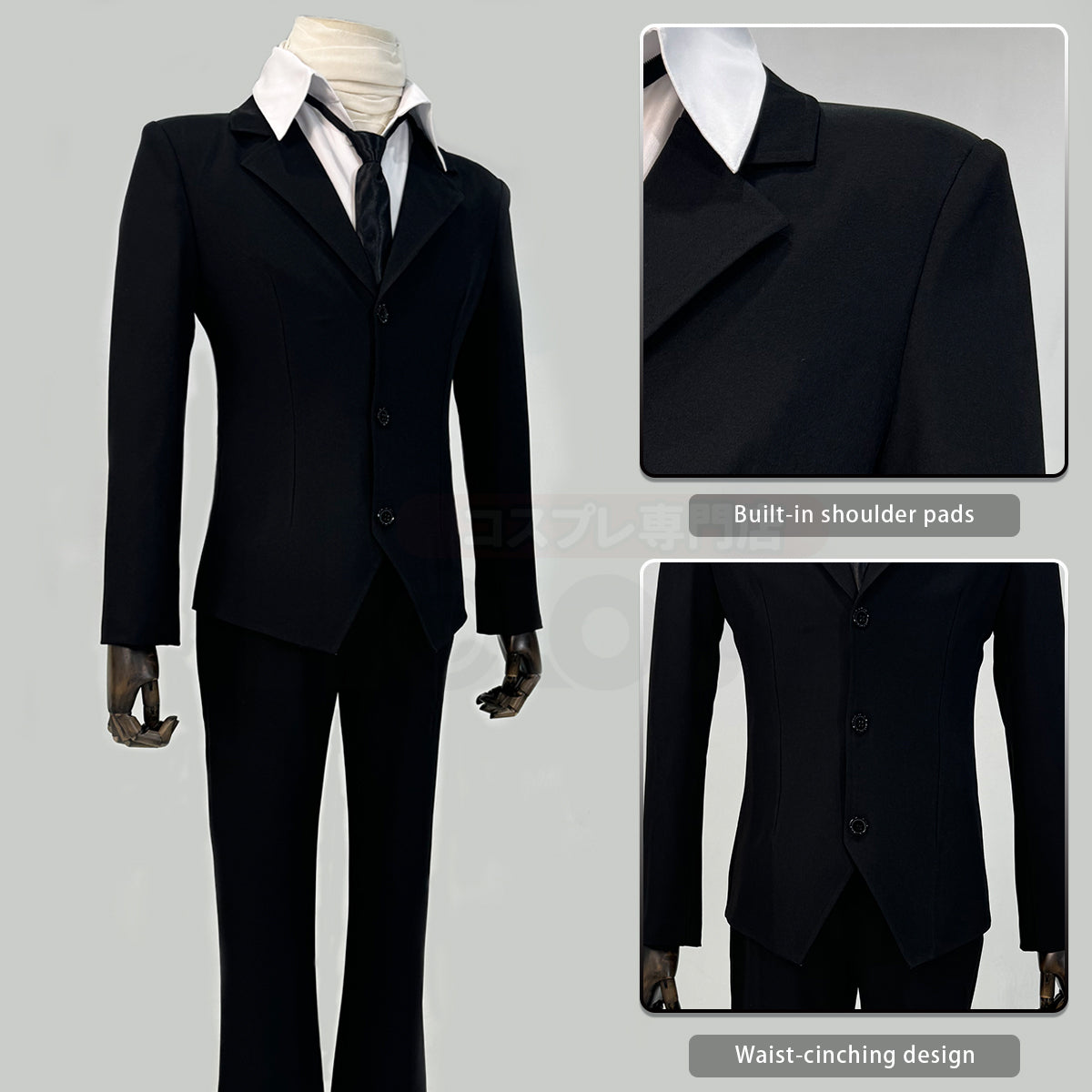 HOLOUN Bungo Anime Dazai Osamu Cosplay Costume Wig Black Lining Coat Elastic Pants Shirt Tie Daily Wearing Halloween Christmas