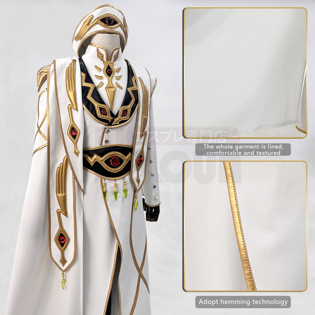 HOLOUN Code Geass Lelouch of the Rebellion Anime Lelouch Lamperouge Cosplay Costume Emperor Uniform Unisex Cos Convention Gift