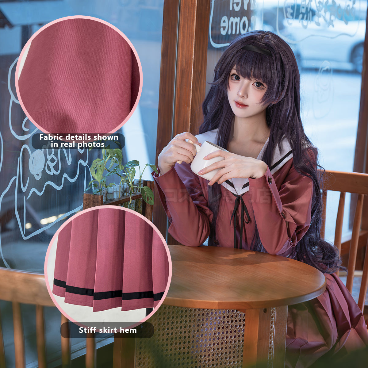 HOLOUN The Fragrant Flower Blooms with Dignity Anime Waguri Kaoruko Cosplay Costume JK Skirt Uniform Daily Halloween Christmas