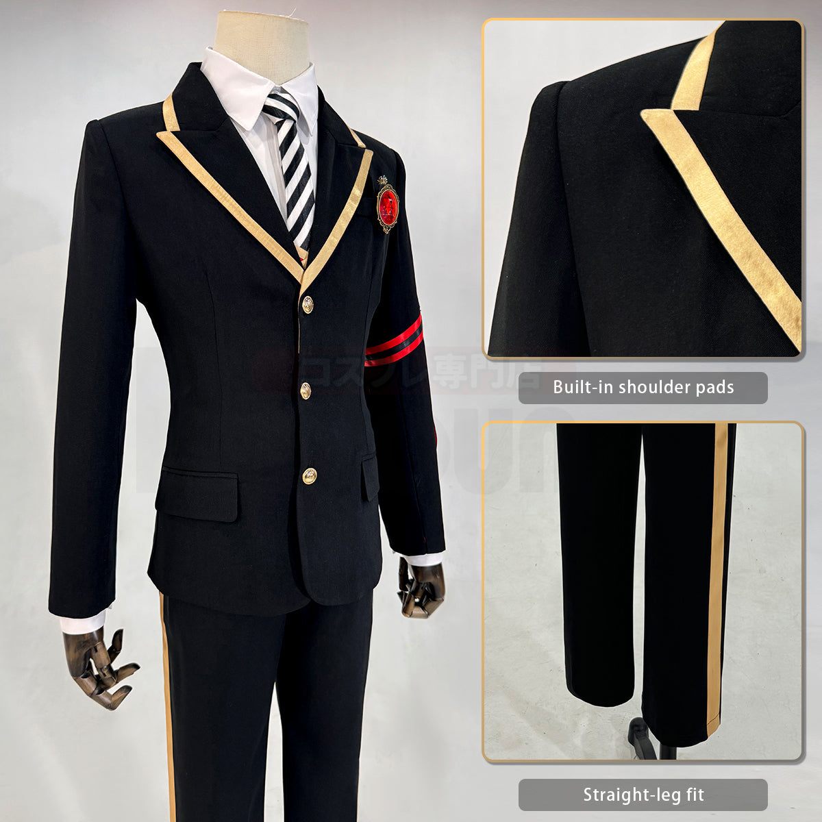 HOLOUN Twisted Wonderland Game Heartslabyul Cosplay Costume School Uniform Suit Vest Shirt Tie