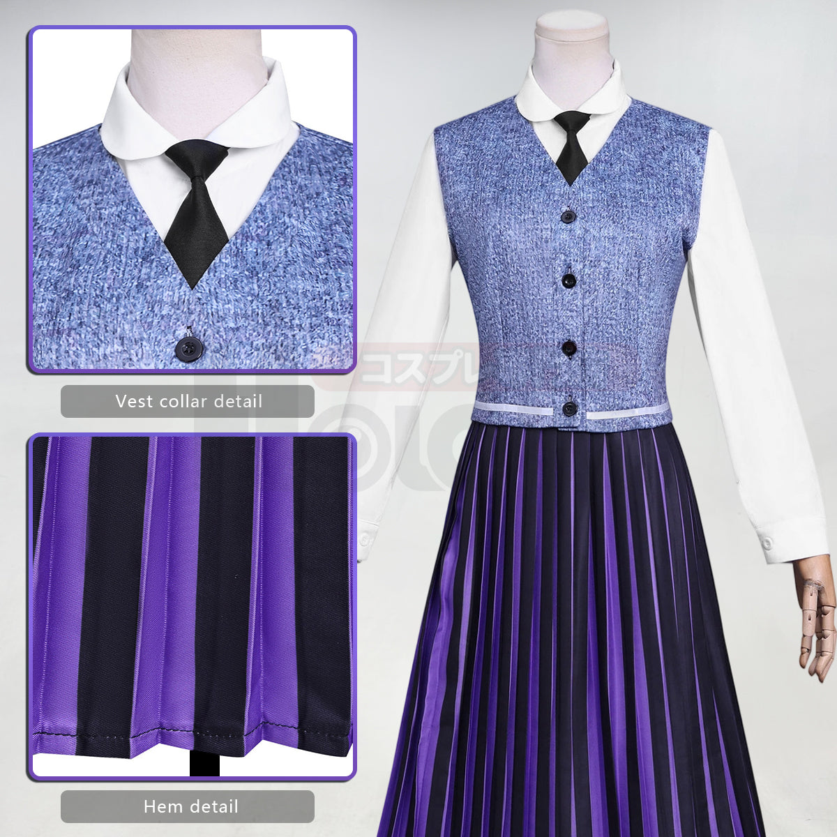 HOLOUN Enid Sinclai Bianca Barclay Cosplay Costume Striped School Uniform Skirt Sweater Embroidery Suit Halloween Christmas