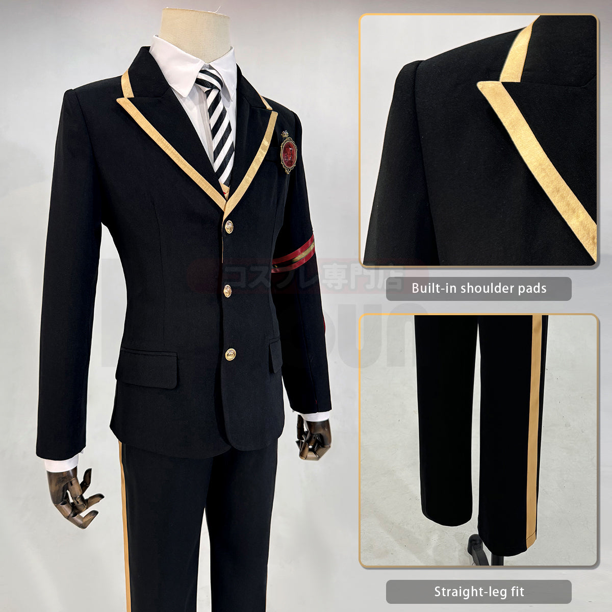 HOLOUN Twisted Game ‌Scarabia Cosplay Costume School Uniform Suit Vest Shirt Tie