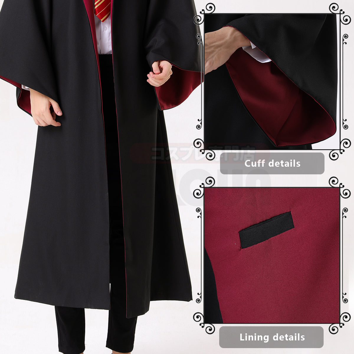 HOLOUN Harry Anime Cosplay Costume Red Robe Cloak Cape Halloween