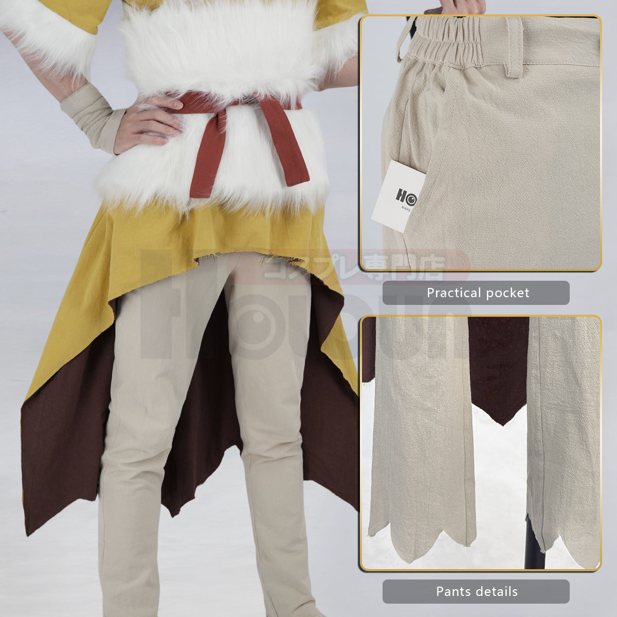 HOLOUN Dr.STONE Anime Saionji Ukyo Cosplay Costume Pants Hat Animation Convention 2025 Halloween Christmas Gift