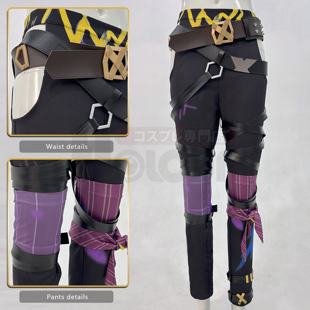 HOLOUN LOL Arcane Game Jinx Cosplay Costume Wig Scrawl Vest Pants Hat Qutfit Halloween Christmas Gift Cos Convention