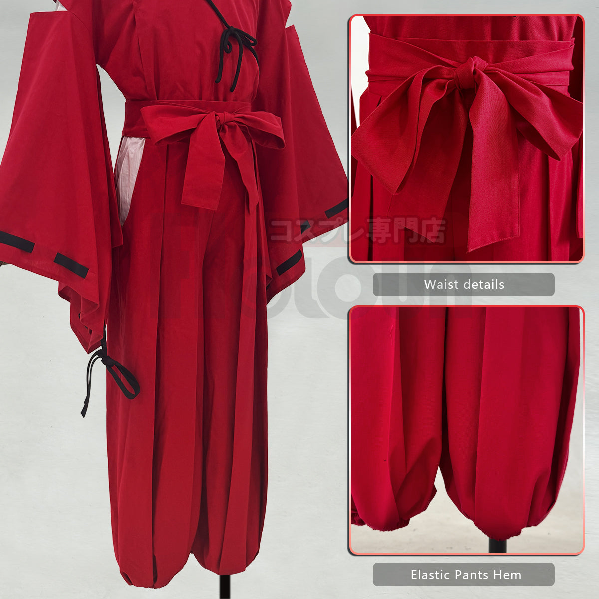 Pre-sale HOLOUN Anime Inuyasha Cosplay Costume Red Kimono Pants Top Halloween Christmas Animation Convention