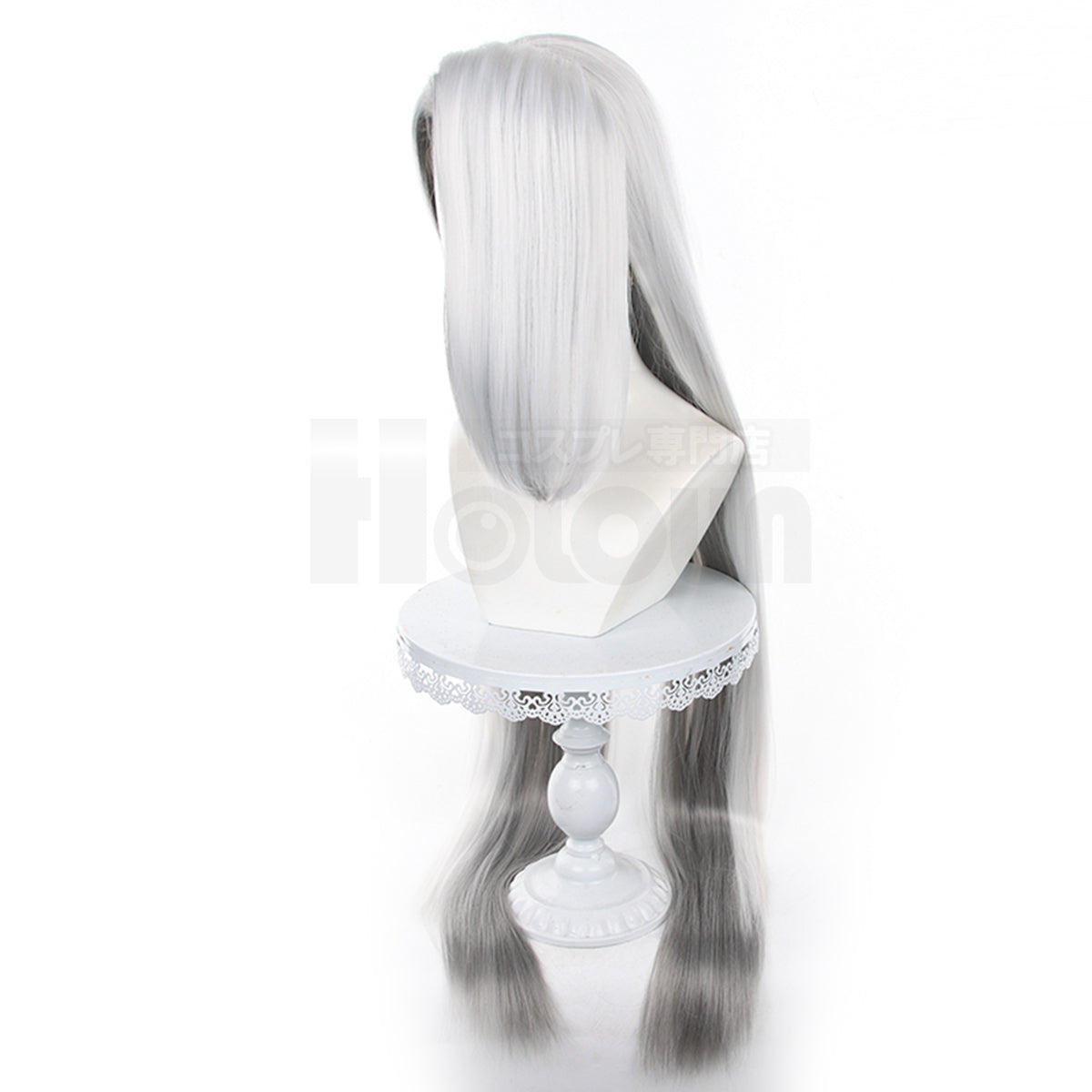 HOLOUN Haz Hotel Anime Vaggie Cosplay Costume Wig Top Skirt Long Silver Grey Rose Net Comb Cos Convention Halloween Gift