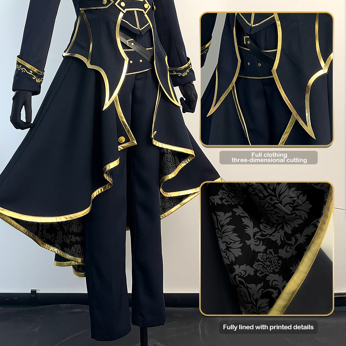 HOLOUN Blue Lock Anime Isagi Cosplay Costume Wig Angels and Demons Evil Horn Tail Uniform Pants Rose Net