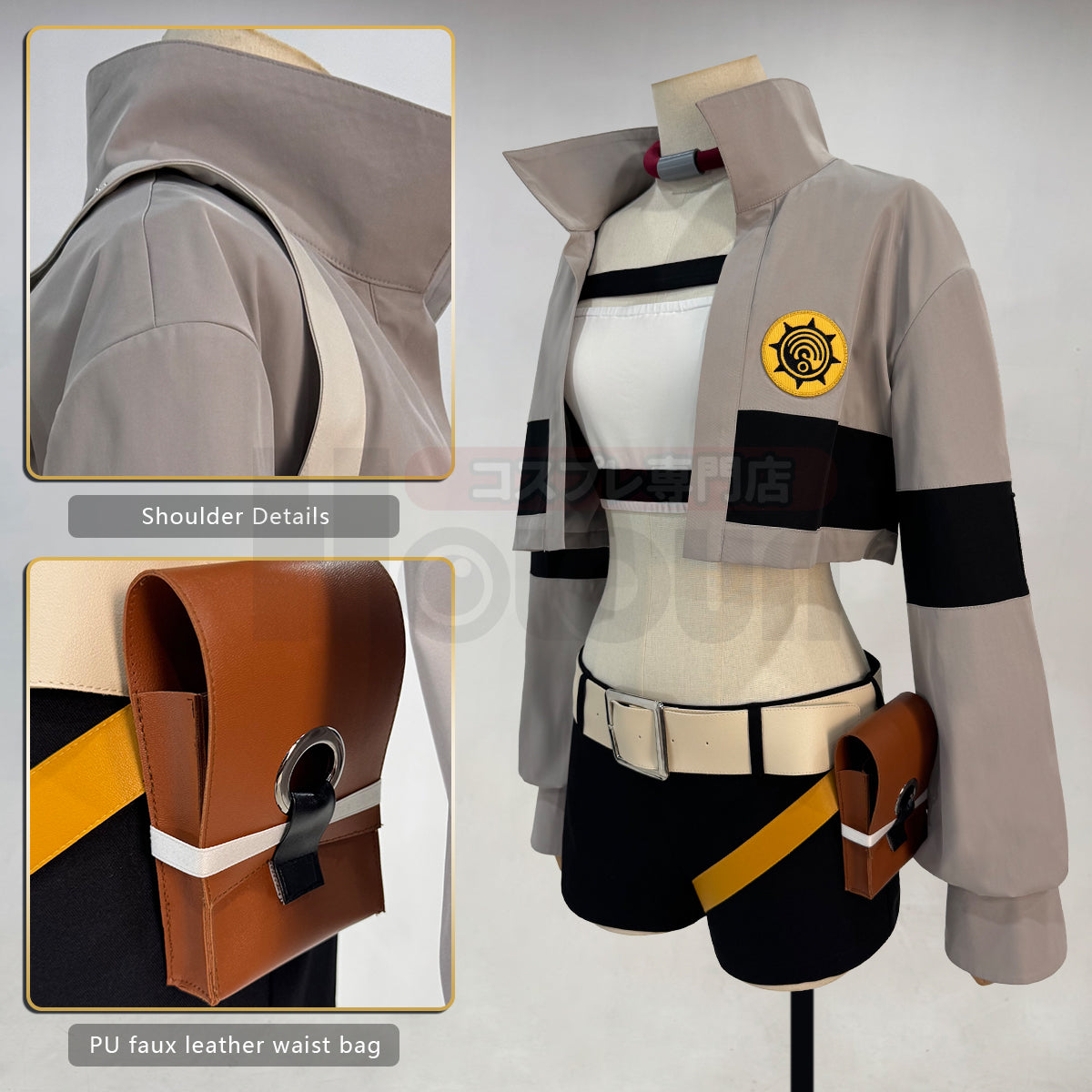 HOLOUN Gachiakuta Anime Riyo Cosplay Costume Convention Halloween Christmas Embroidery Top Vest Short Backpack Waist Bag