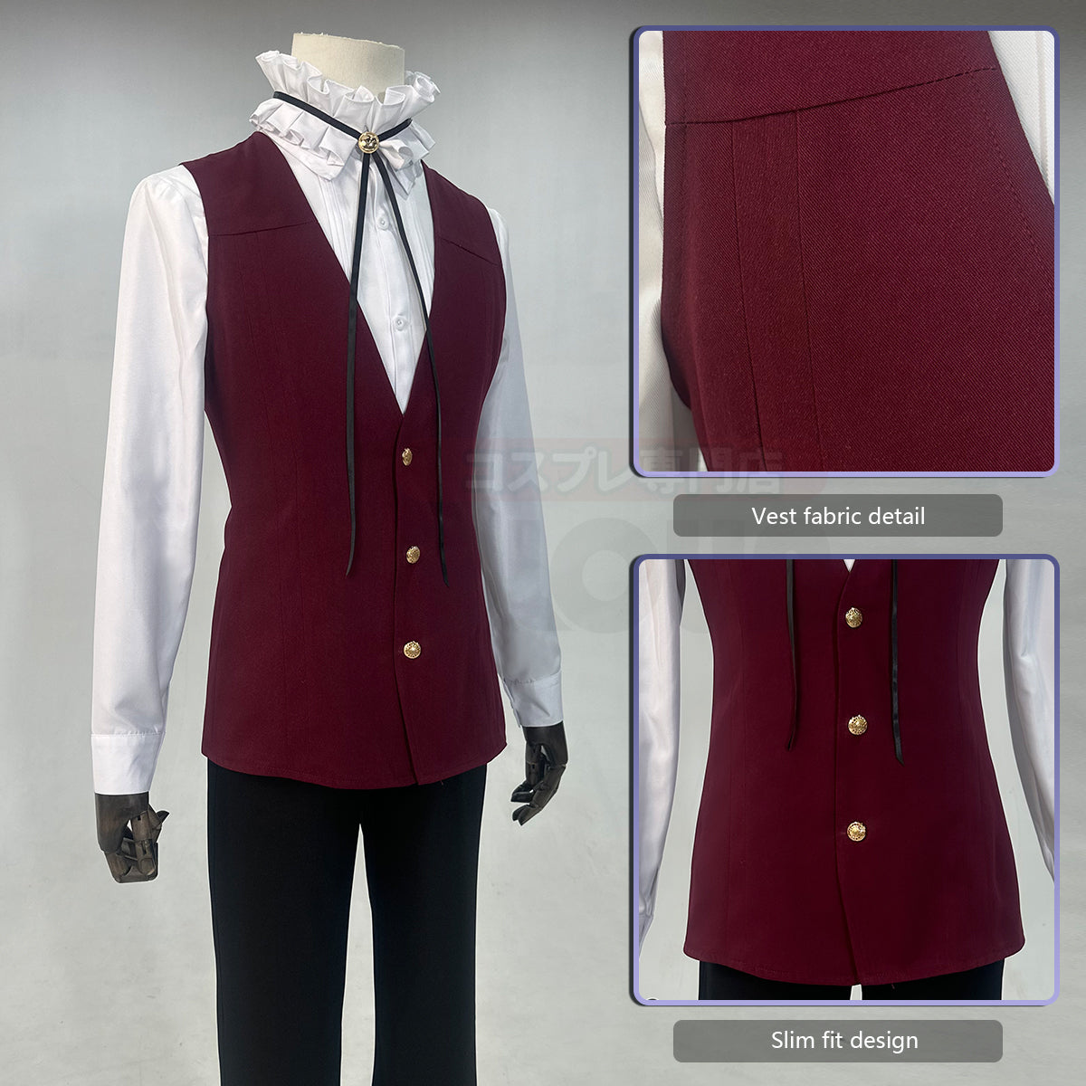 HOLOUN Diabolik Lovers Anime Sakamaki Kanato Cosplay Costume School Uniform Embroided Suit Pants Shirt Vest Halloween Cos