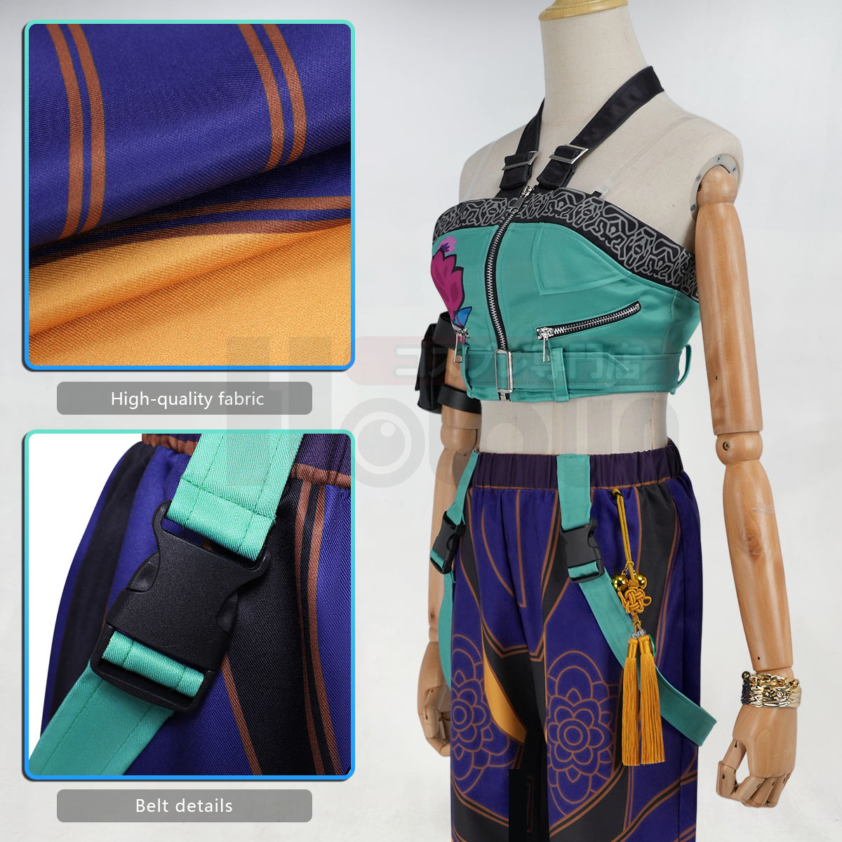 HOLOUN KPop Demon Hunters Anime Zoey Cosplay Costume Pants Top Animation Convention  Halloween Christmas