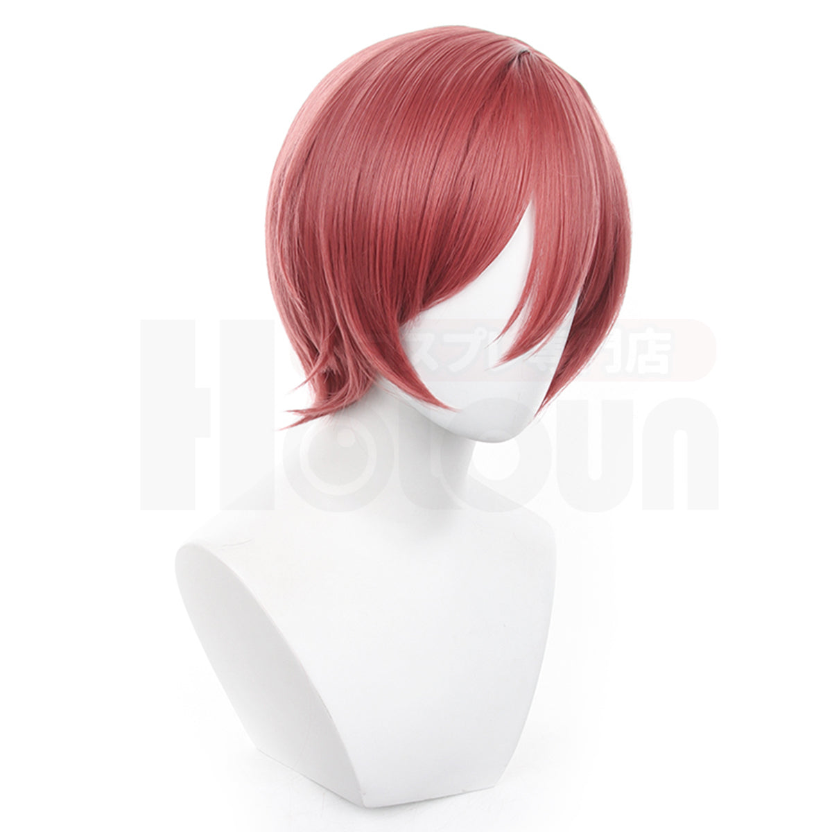 HOLOUN Blue Lock Manga Anime Young Chigiri Cosplay Wig Short Red Hair Rose Net Synthetic Fiber Halloween Christmas Gift