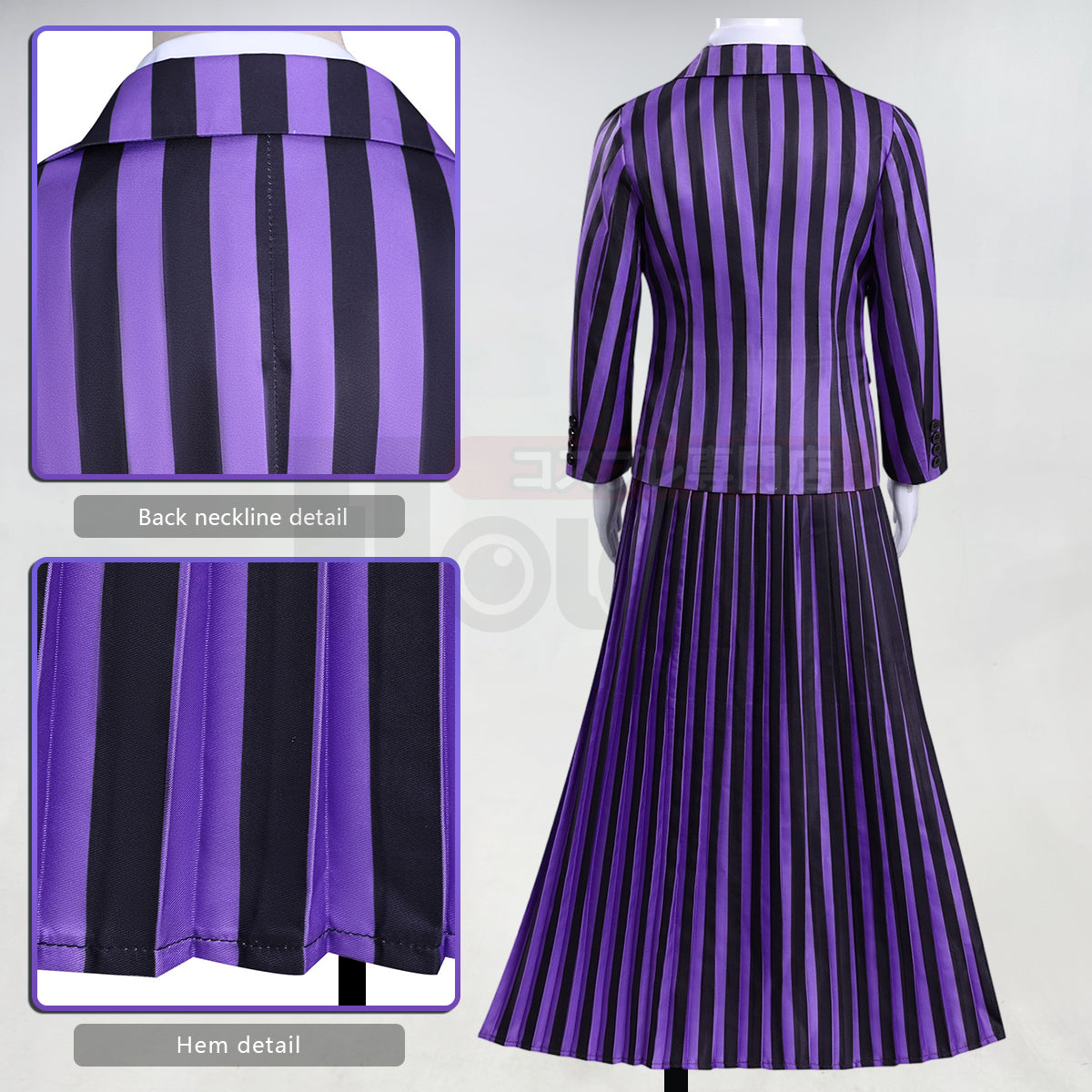 HOLOUN Enid Sinclai Bianca Barclay Child Cosplay Costume Striped School Uniform Skirt Sweater Suit Halloween Christmas 110-150