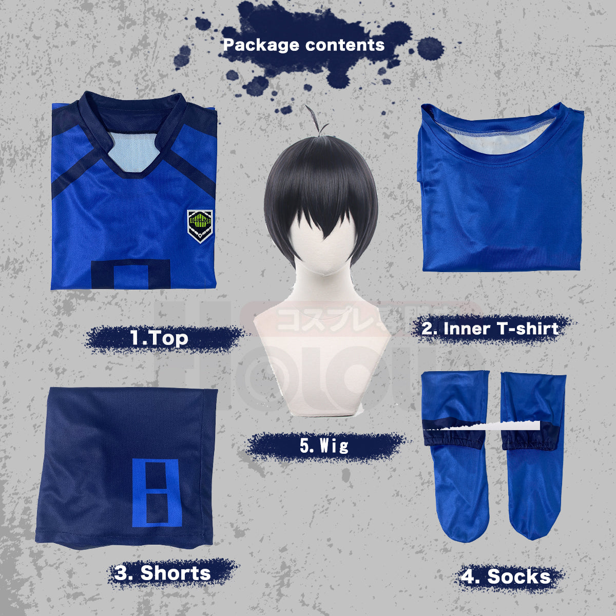 HOLOUN Blue Lock Anime Isagi  NO.11 Cosplay Costume Jersey Wig T-shirt Shorts Socks Top Football Soccer Uniform Embroidery Halloween Christmas Gift