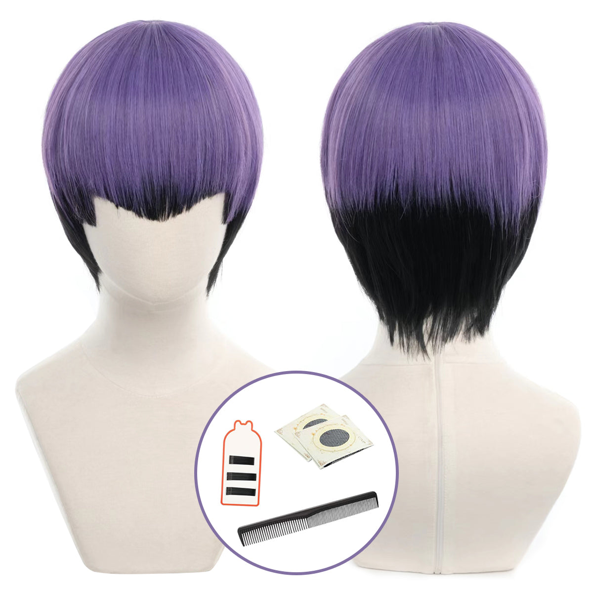 HOLOUN Kaiju No. 8 Anime Hoshina Soshiro Cosplay Wig Rose Net Synthetic Fiber Adjustable Size Heat Resistant Cap Comb Halloween