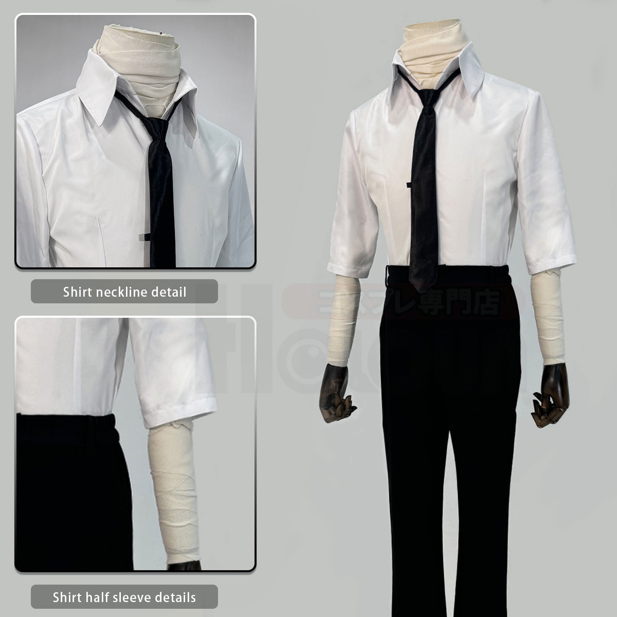 HOLOUN Bungo Anime Dazai Osamu Cosplay Costume Wig Black Lining Coat Elastic Pants Shirt Tie Daily Wearing Halloween Christmas