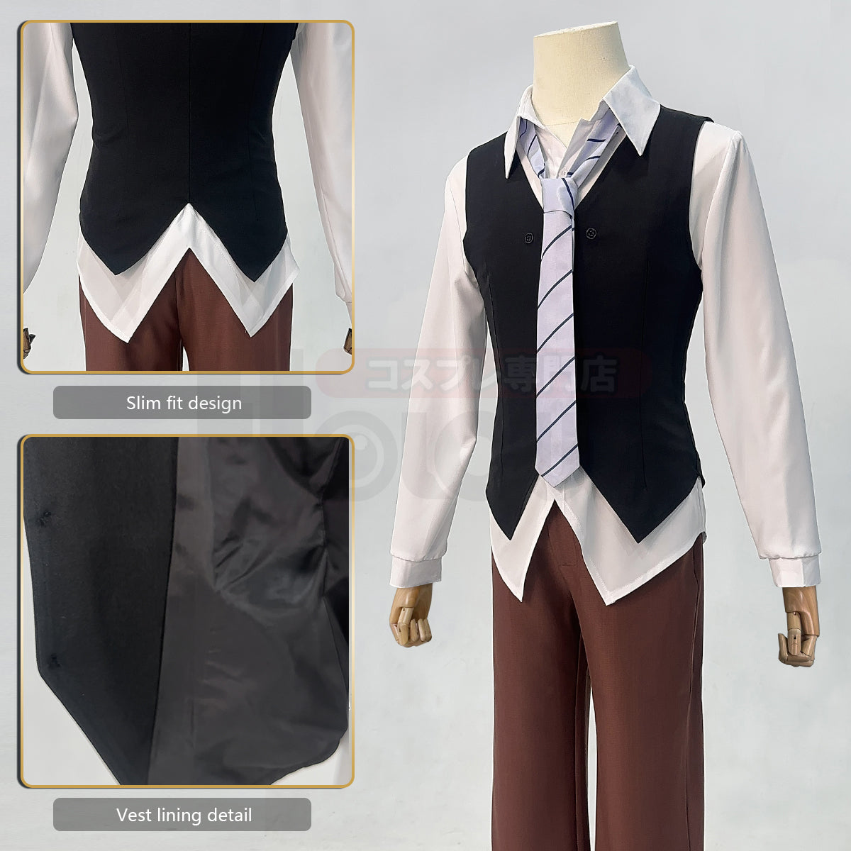 HOLOUN Bungo Anime Edogawa Rampo Cosplay Costume Cape Elastic Pants Shirt Vest Tie Hat Daily Wear Cos Convention Halloween Gift