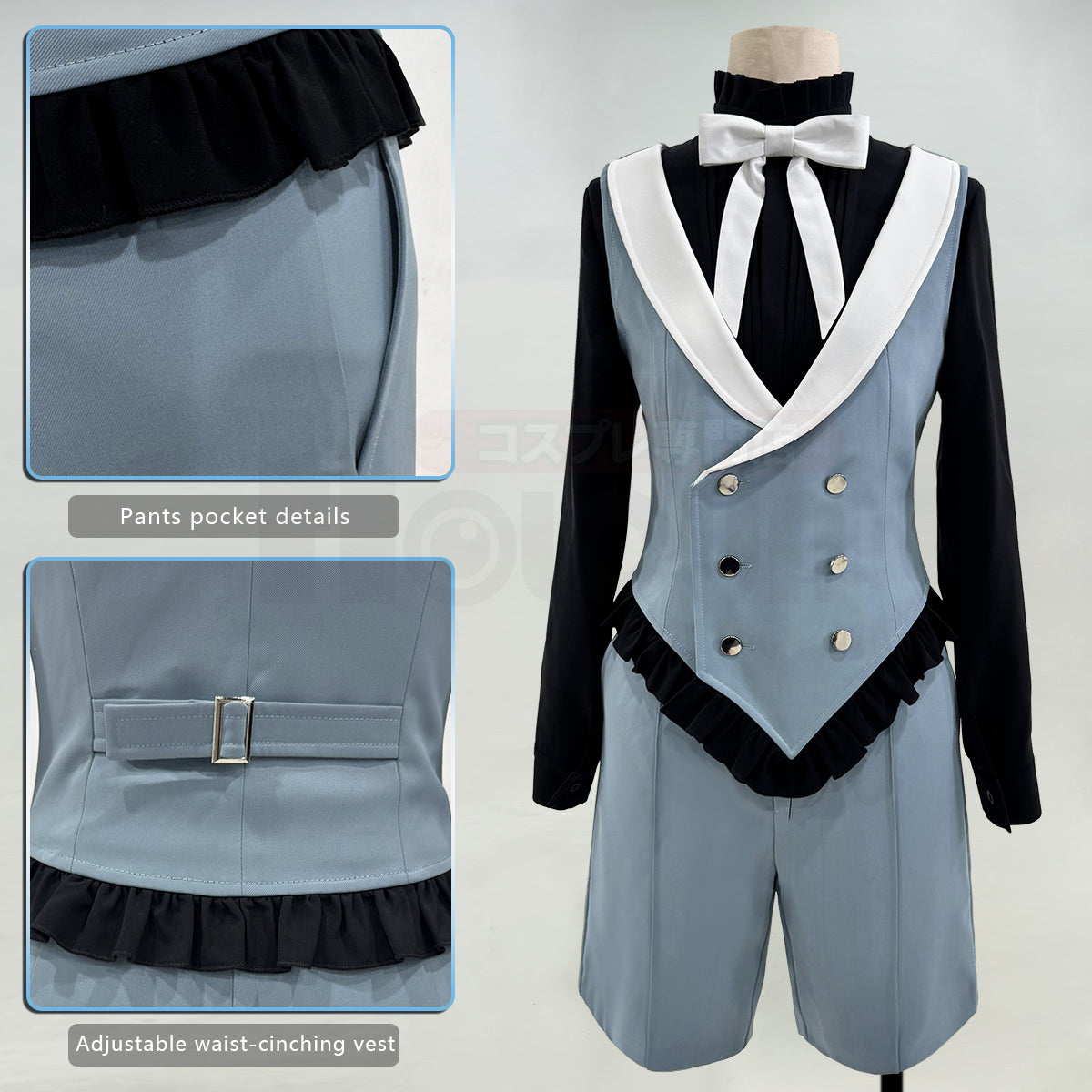 Pre-sale HOLOUN Anime Ciel Phantomhive Brother Cosplay Costume Coat Shorts Shirt Vest Animation Convention Halloween Christmas