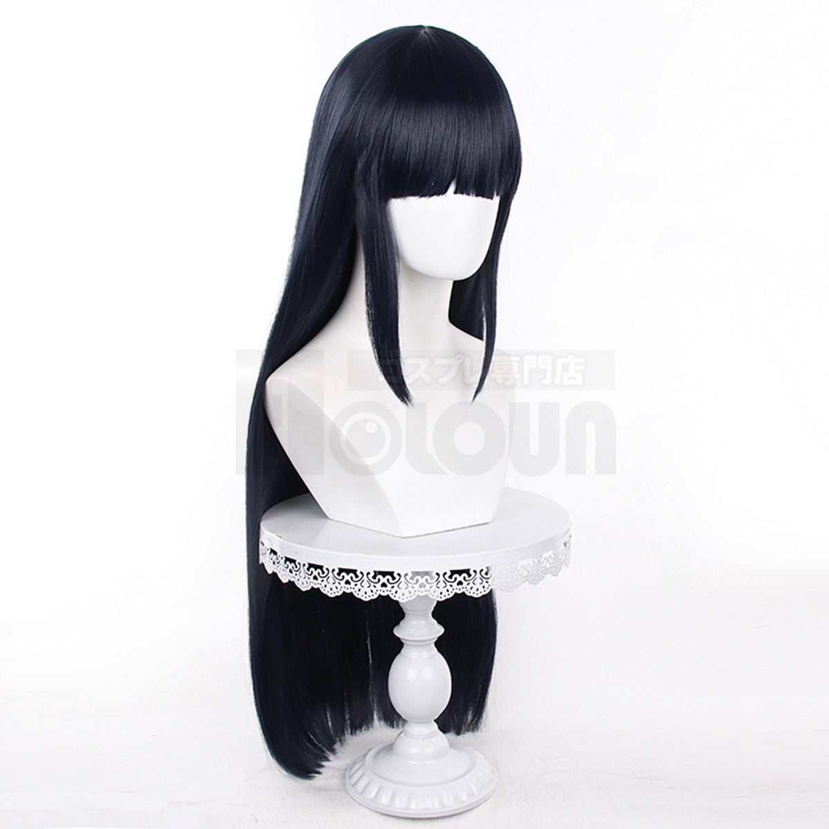 HOLOUN Anime Hyuga Hinata Cosplay Wig Rose Net Synthetic Fiber Adjustable Size