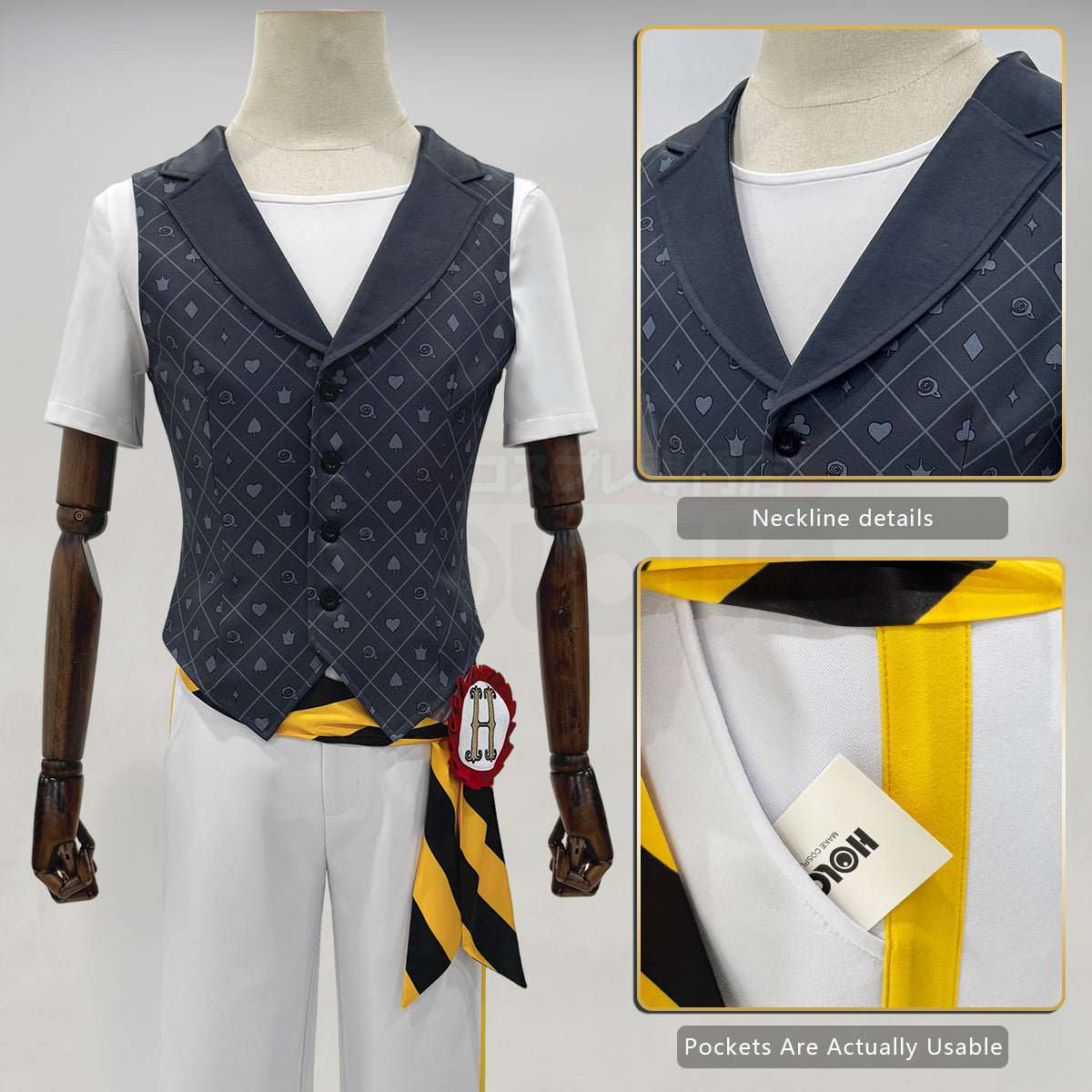 Pre-sale HOLOUN Twisted Game ‌Heartslabyul Cosplay Costume Jacket Vest Shirt Pants Convention Halloween Christmas Gift