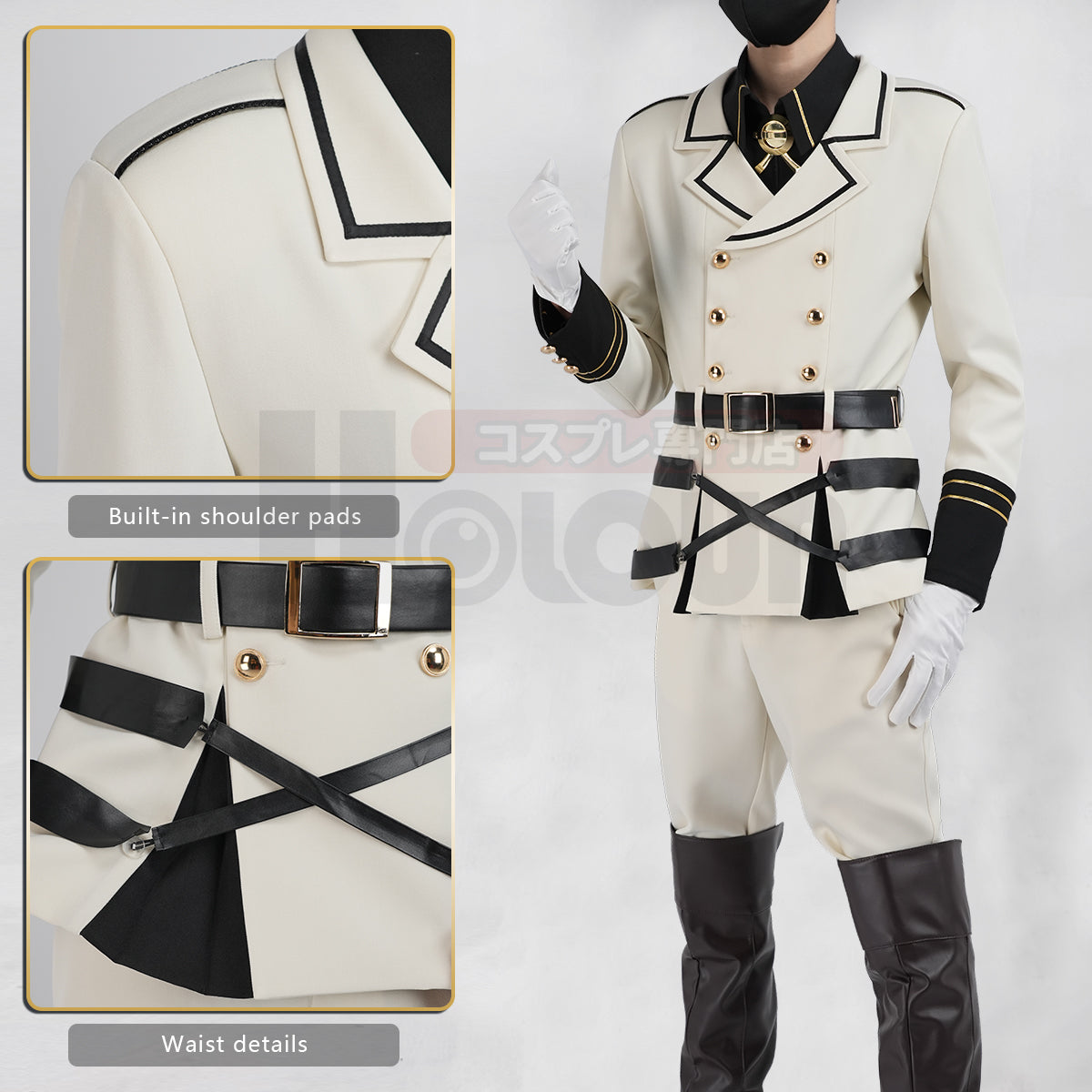 Pre-sale HOLOUN Seraph Of The End Anime Mikaela Hyakuya Cosplay Costume Cloak Jacket Pants Shirt Halloween Christmas Convention