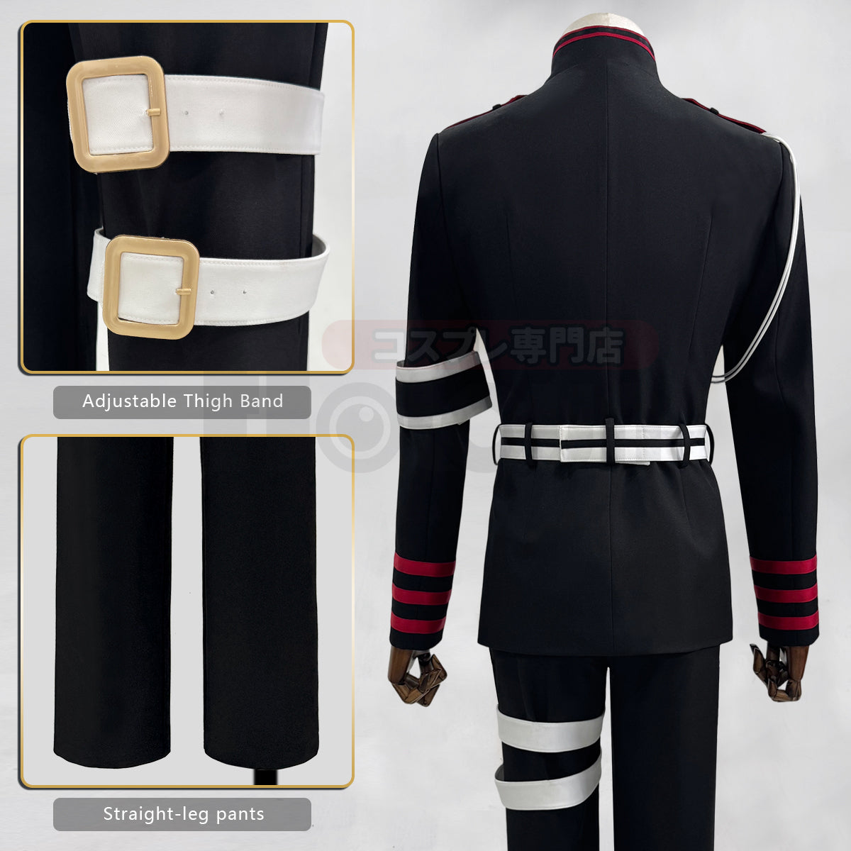 Pre-sale HOLOUN Seraph Of The End Anime Guren Ichinose Cosplay Costume Coat Pants Belt Uniform Halloween Christmas Convention