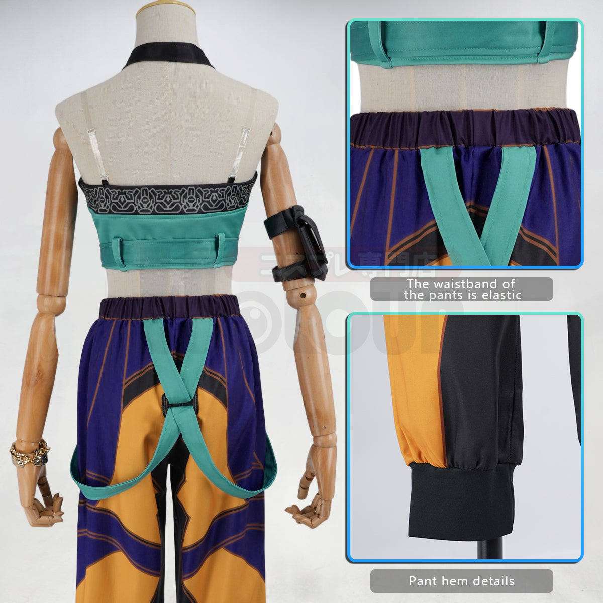 HOLOUN KPop Demon Hunters Anime Zoey Cosplay Costume Pants Top Animation Convention  Halloween Christmas